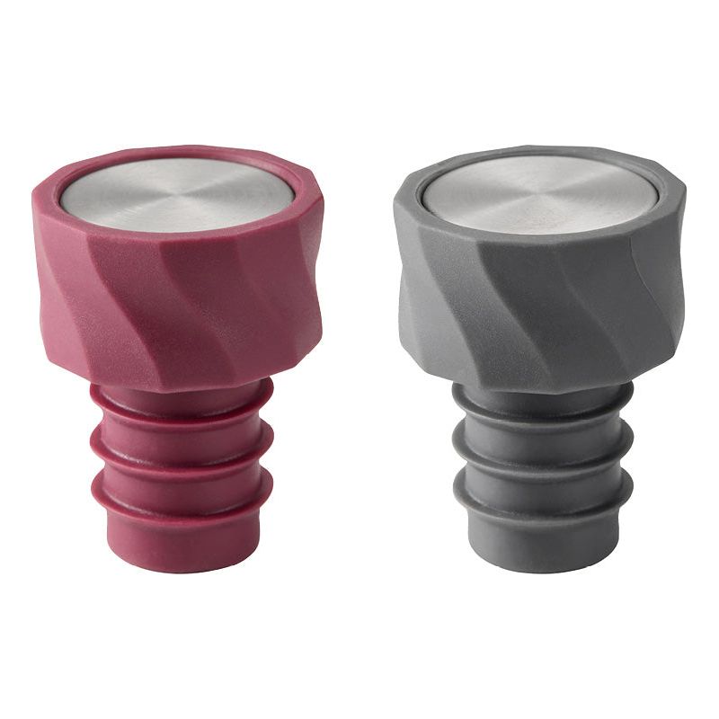 Dorre Vivi Vinförslutare 2 pack svart,vinröd silikon rostfritt stål 3,2*4,5cm