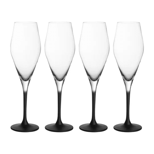 Villeroy & Boch Manufacture Rock Champagneglas 26 cl 4-pack Klar-Svart