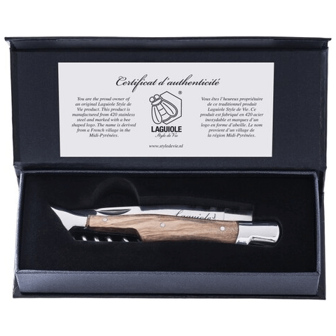 Laguiole Fickkniv Med Korkskruv Olive 8,5 cm