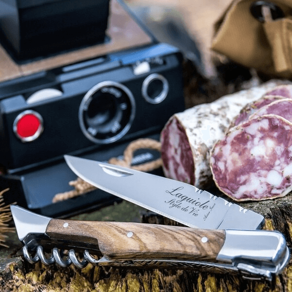 Laguiole Fickkniv Med Korkskruv Olive 8,5 cm