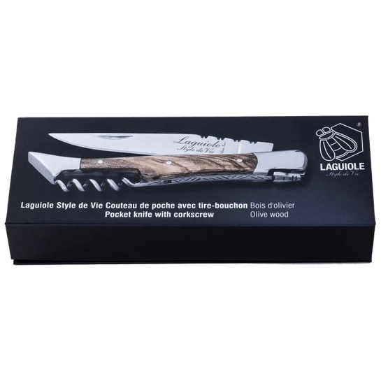 Laguiole Fickkniv Med Korkskruv Olive 8,5 cm