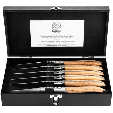 Laguiole Grillknivar Stonewash Ek 6-pack
