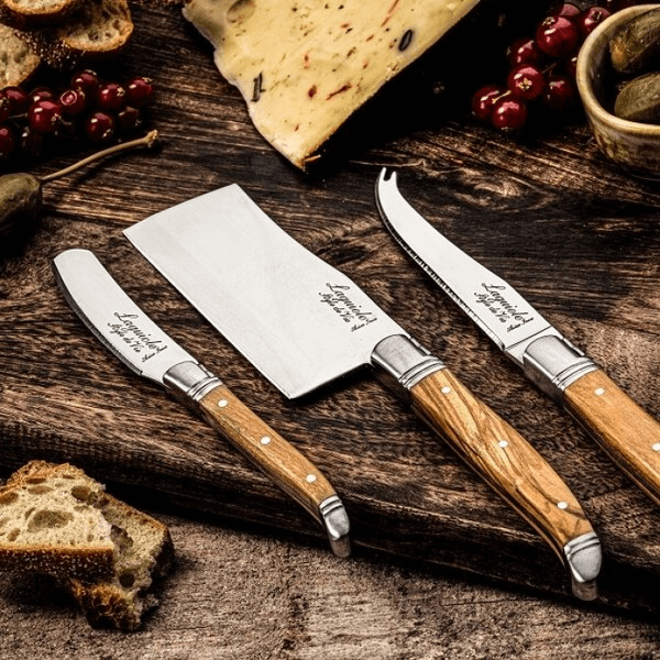 Laguiole Ostknivar Olive 3 delar
