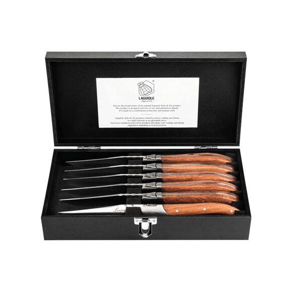 Laguiole Grillknivar Pakka Rose 6-pack