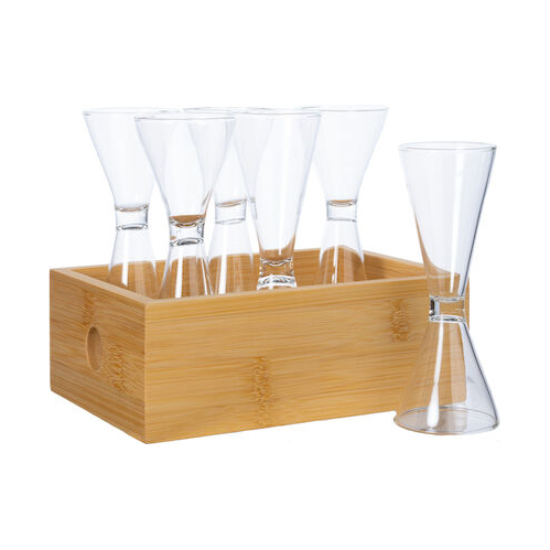 Sagaform Nature Snapsglas I Bambubox