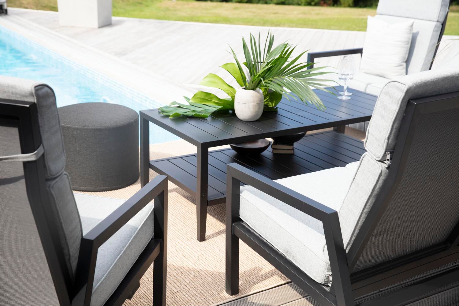 Brafab Belfort positionsfåtölj Svart/Pearl Grey