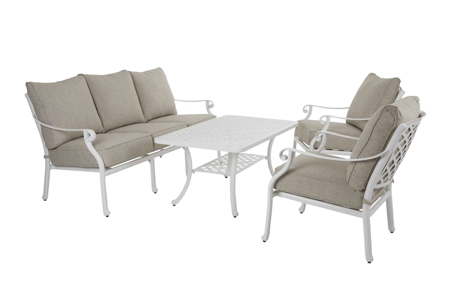 Brafab Arras 3-sitssoffa Vit/sand 185x88 cm