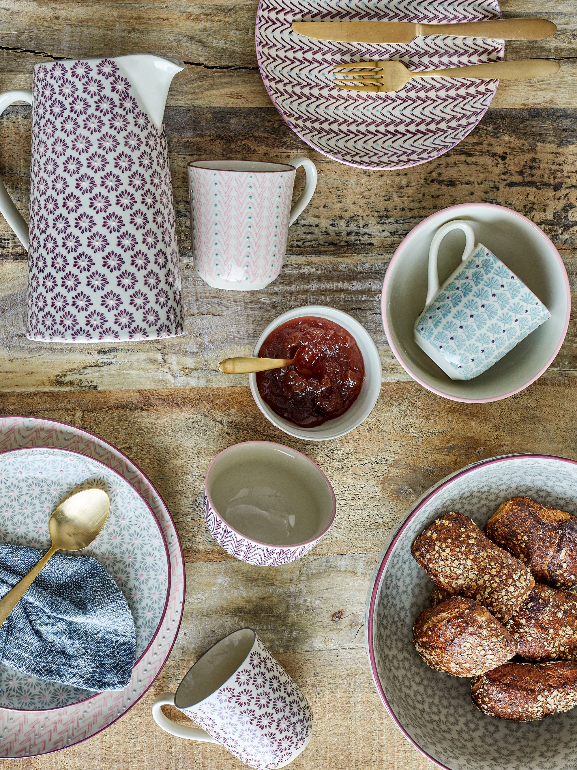 Bloomingville Maya Tallrik, Multi, Stengods