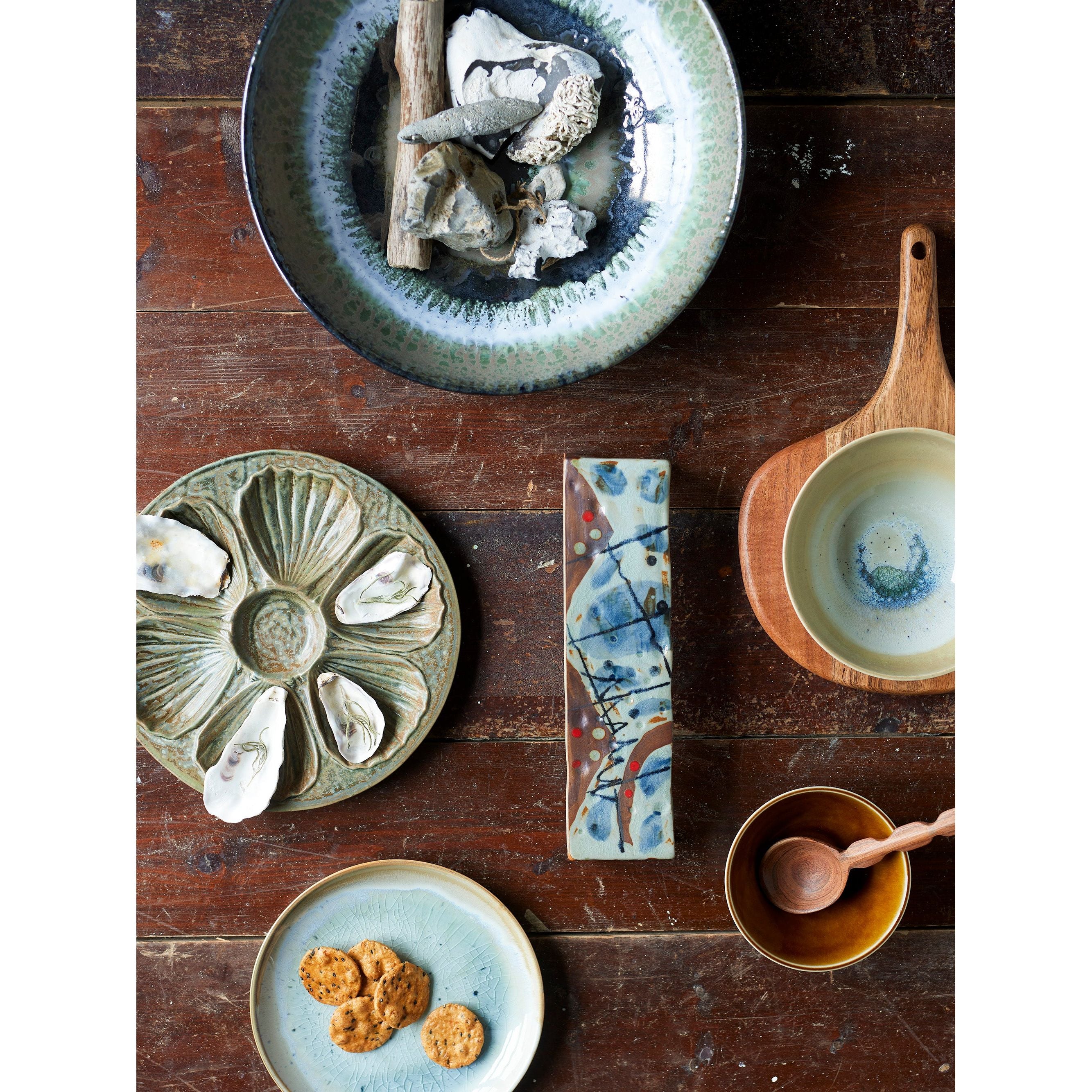 Creative Collection Heather Tallrik, Grön, Stengods