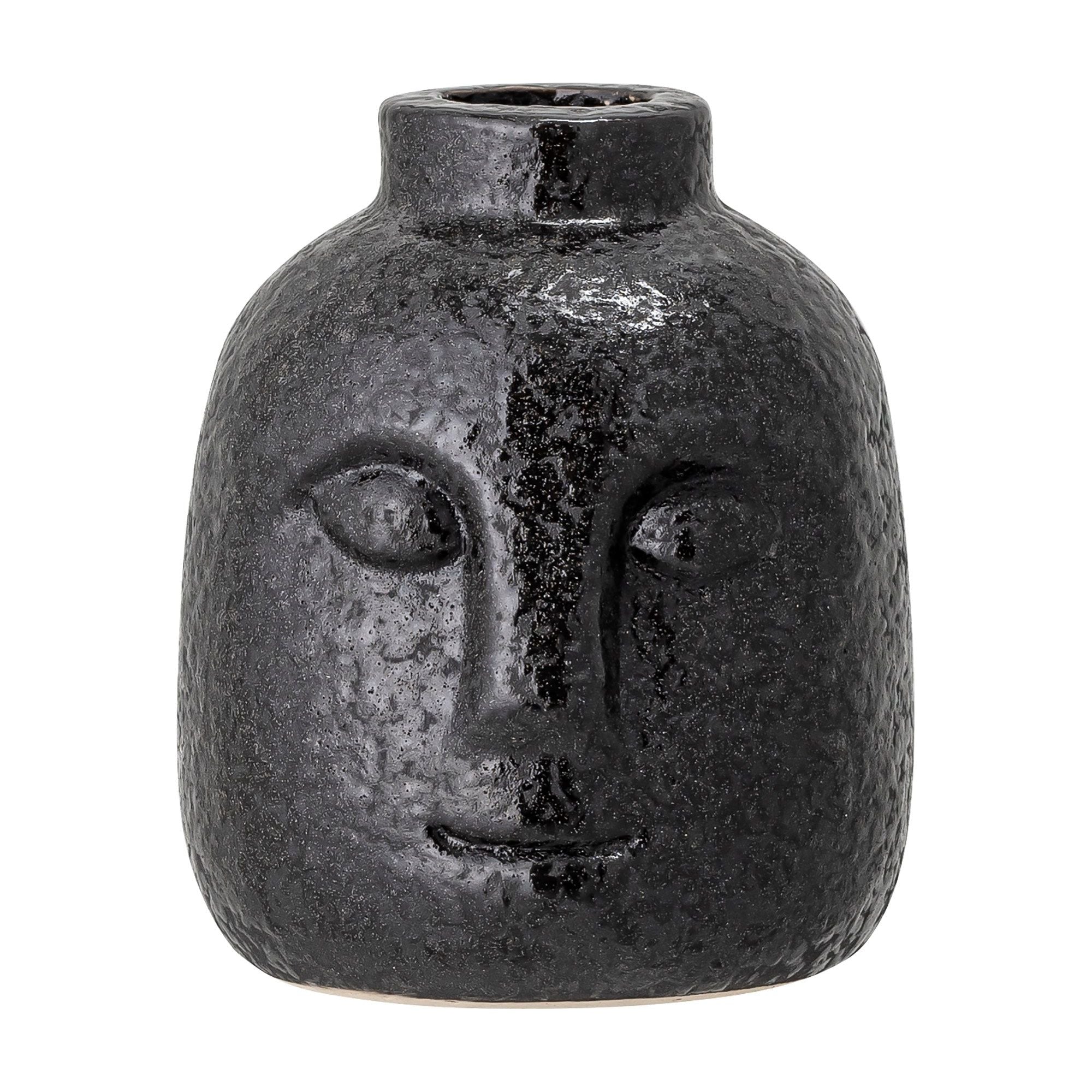 Bloomingville Eliot Ljuslykta, Svart, Stengods