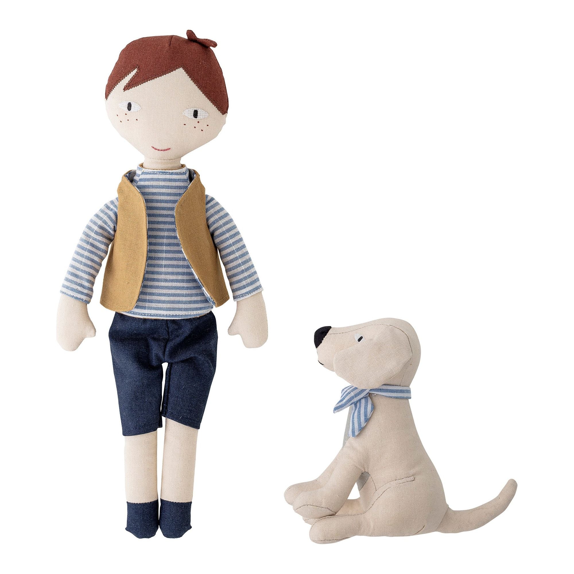 Bloomingville Mini Hilbert Docka, Blå, Linne