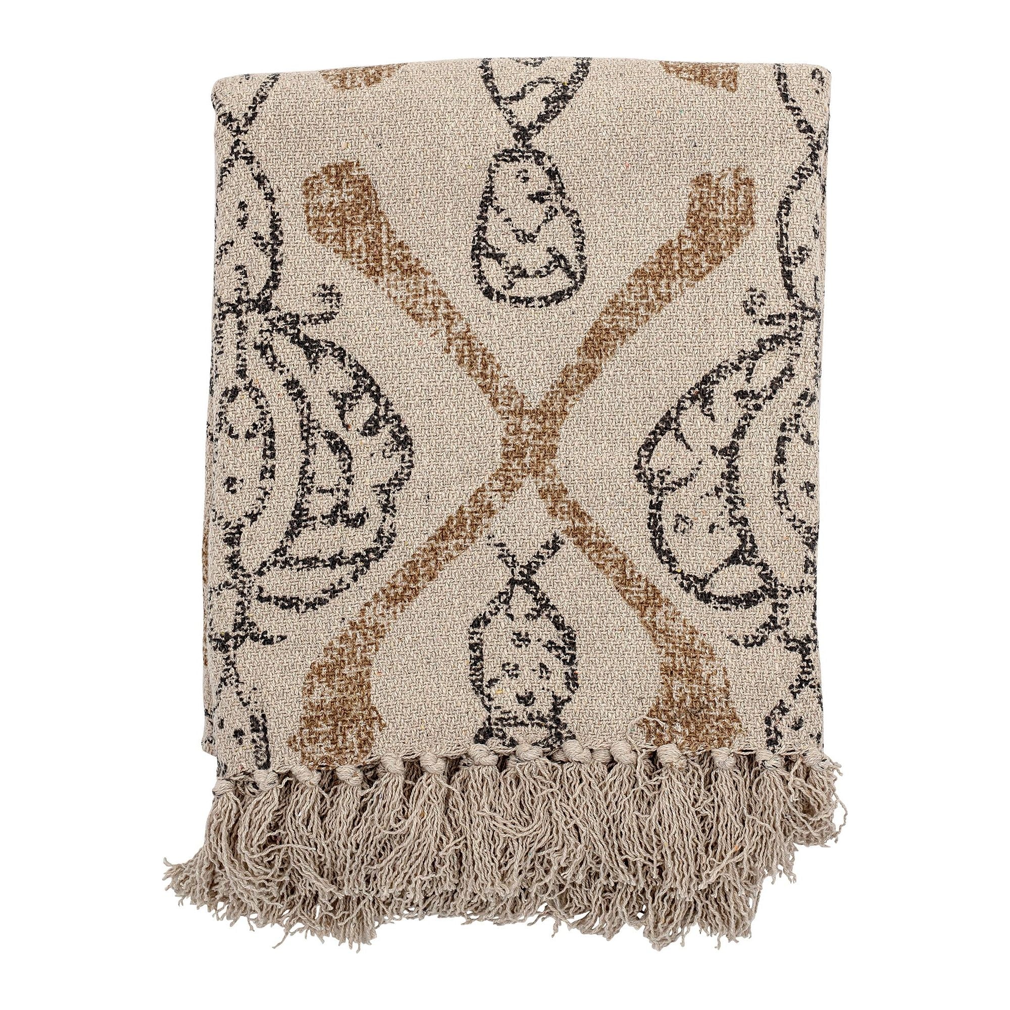 Bloomingville Freddy Throw, Natur, Återvunnen Bomull