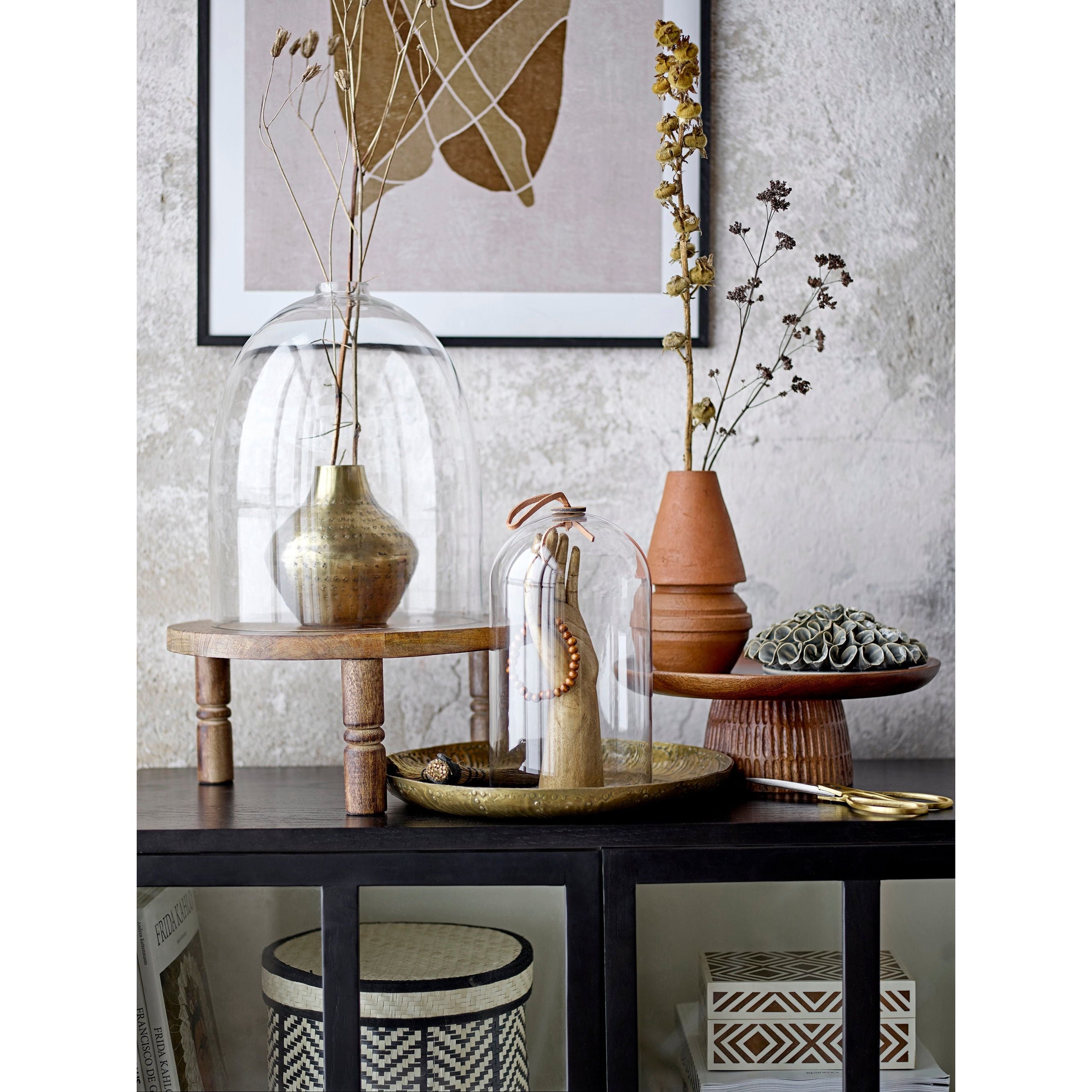 Bloomingville Islim Korg med Lock, Svart, Palmblad