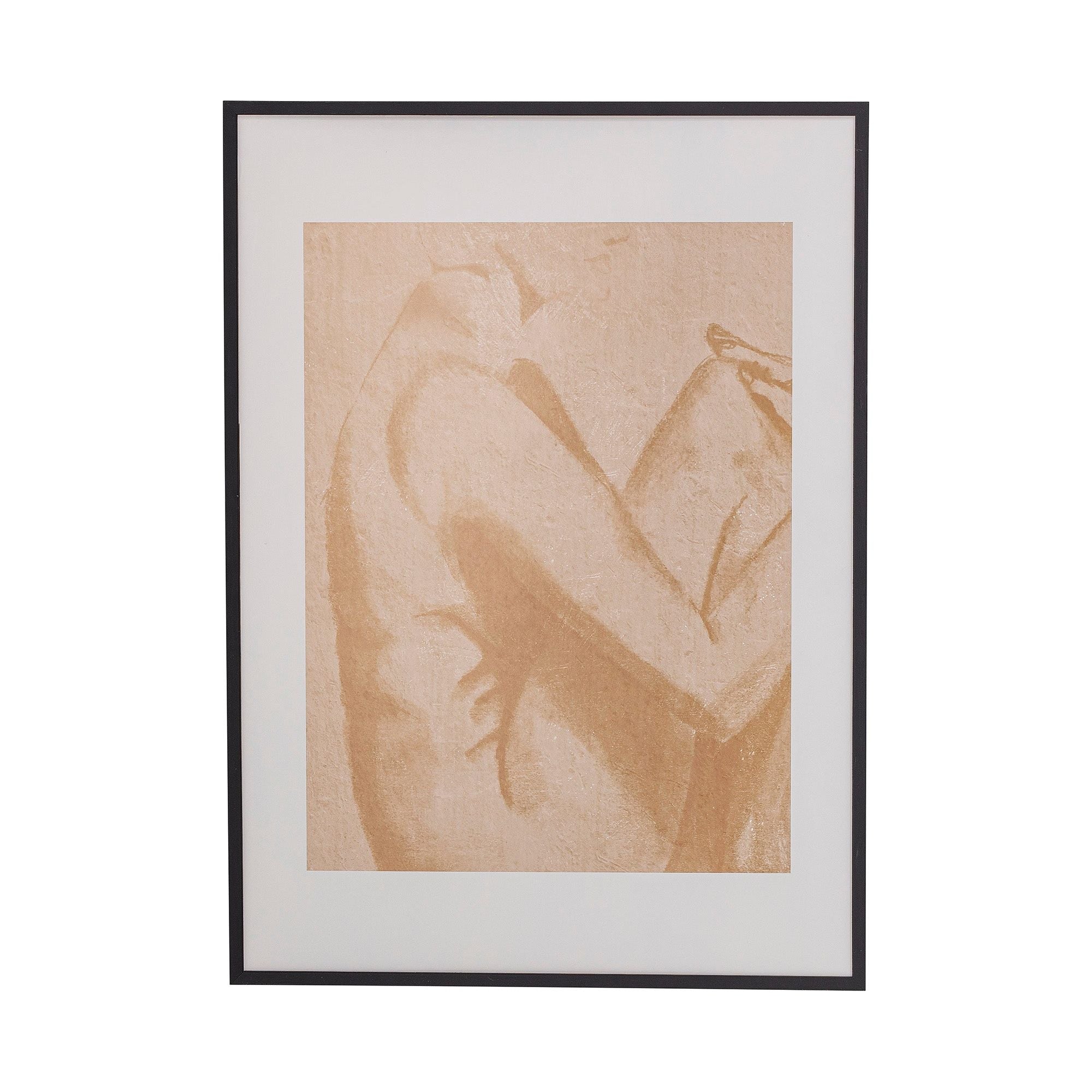 Bloomingville Marionn Illustration med Ram, Svart, Furu