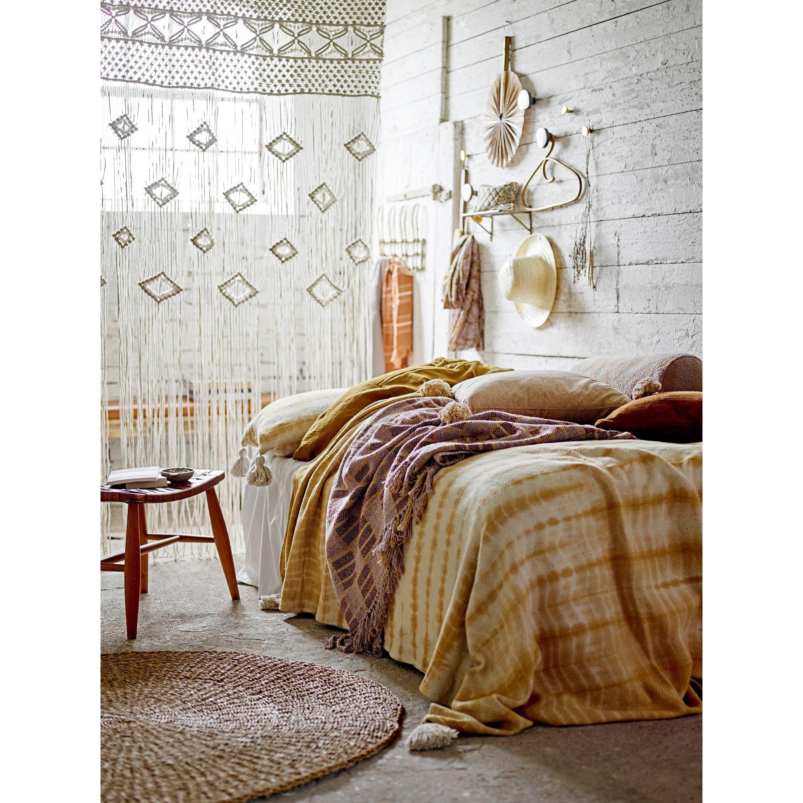 Bloomingville Decia Kudde, Gul, Återvunnen Bomull