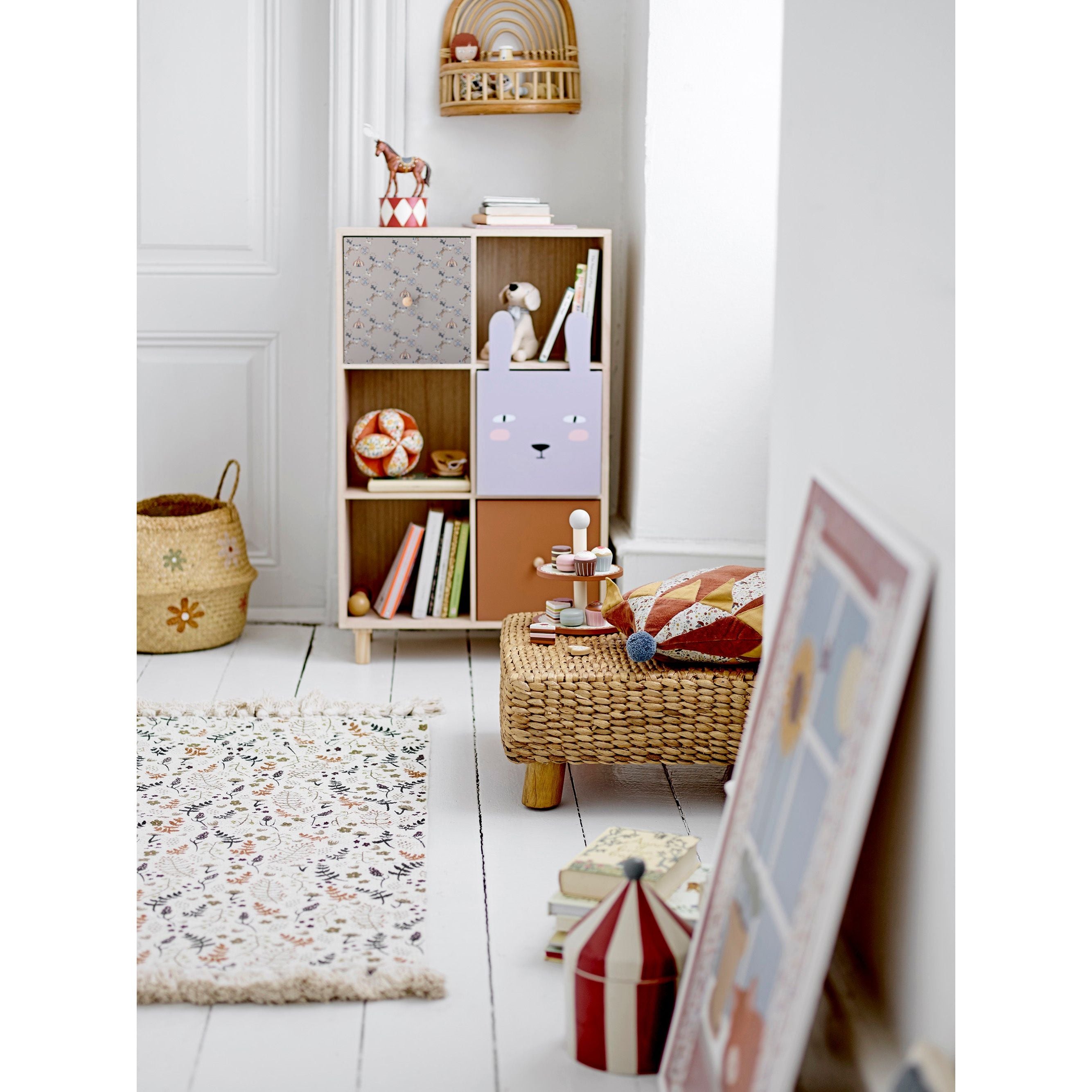 Bloomingville Mini Calle Bokhylla med Lådor, Natur, Paulownia