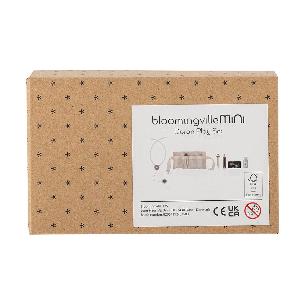 Bloomingville Mini Doran Leksaksset, Doktor, Grå, FSC®100%, Bokträ