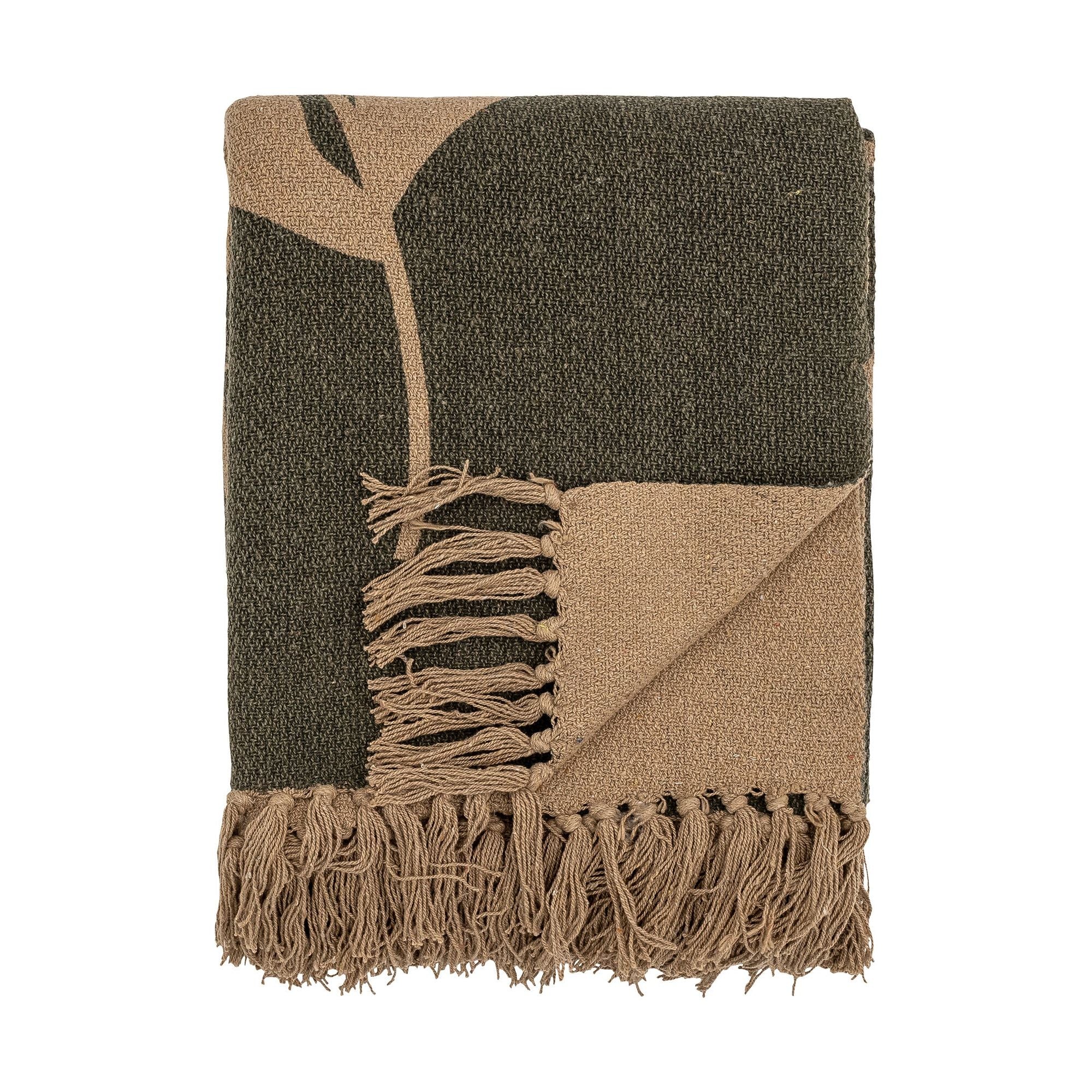 Creative Collection Geneva Pläd, Grön, Återvunnen Bomull