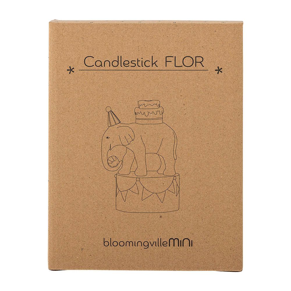 Bloomingville Mini Flor Ljuslykta, Grå, Polyresin