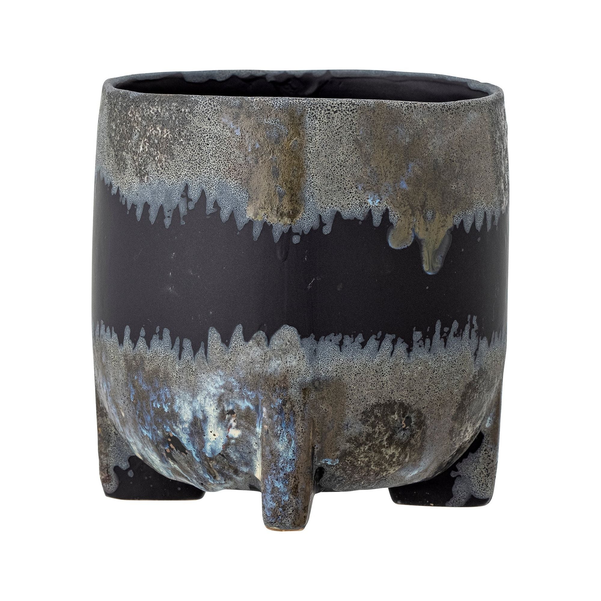 Bloomingville Nasru Blomkruka, Svart, Stengods