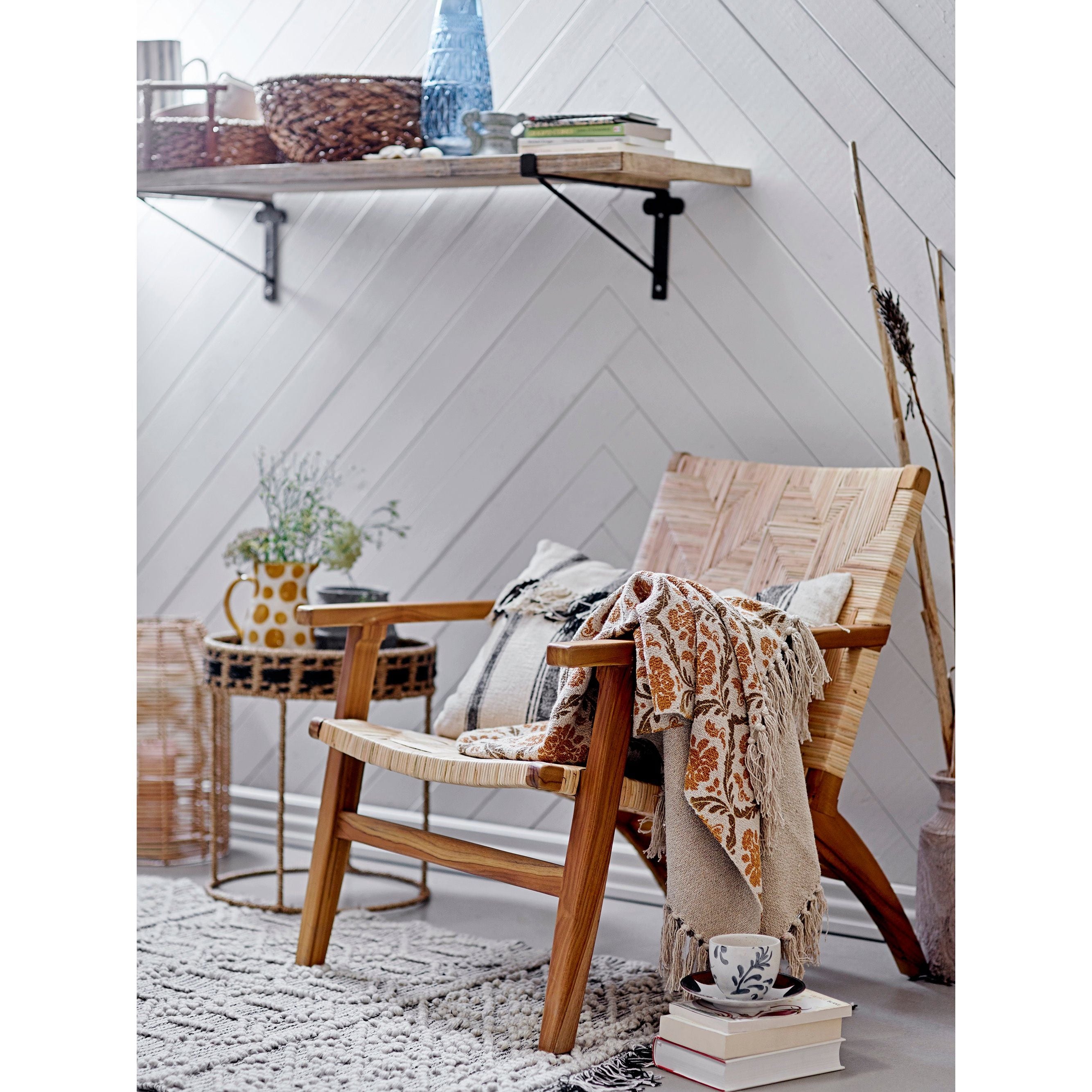 Bloomingville Creative Collection Hanny Pläd, Gul, Återvunnen Bomull