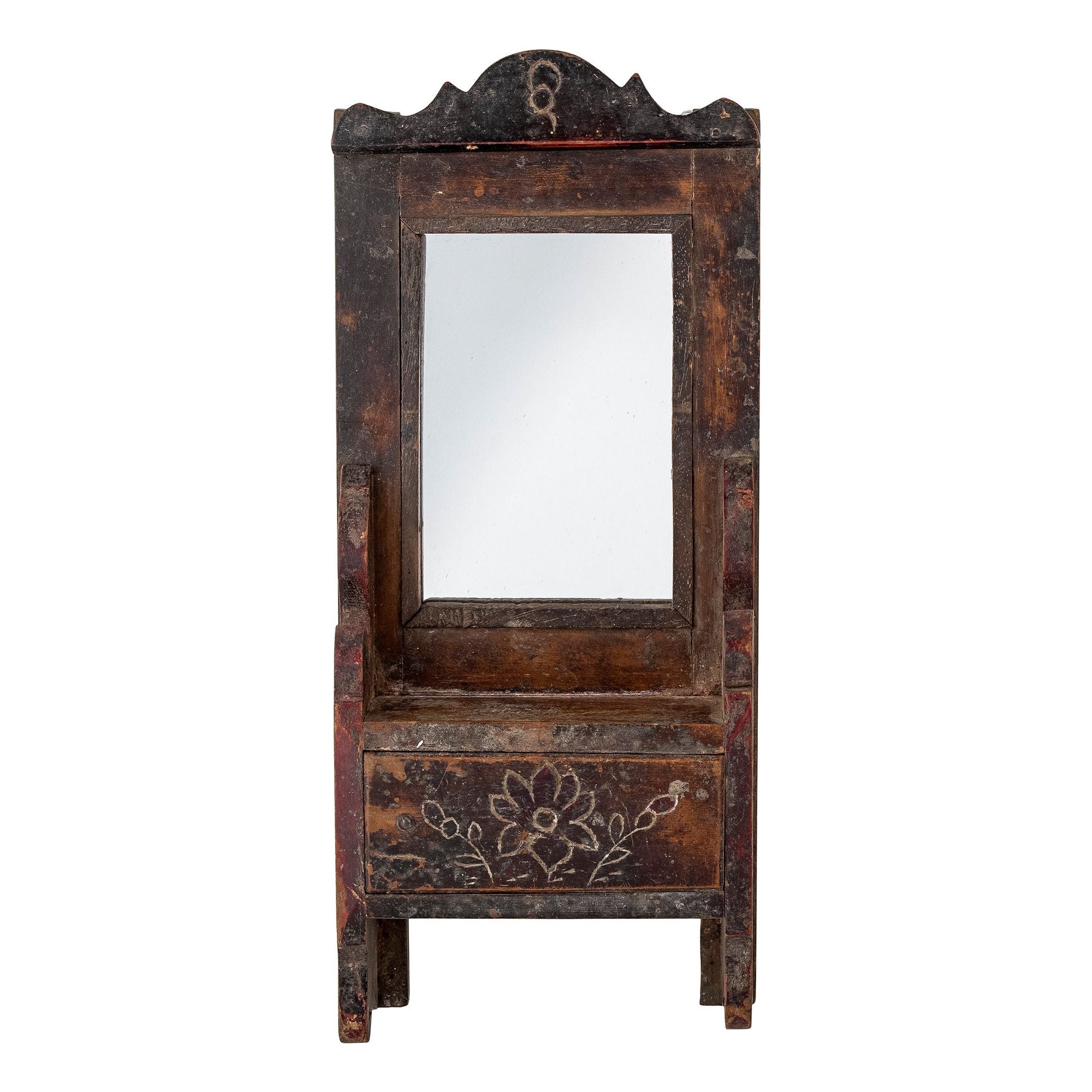 Creative Collection Sehar Spegel med Hylla, Brun, Återvunnet Trä