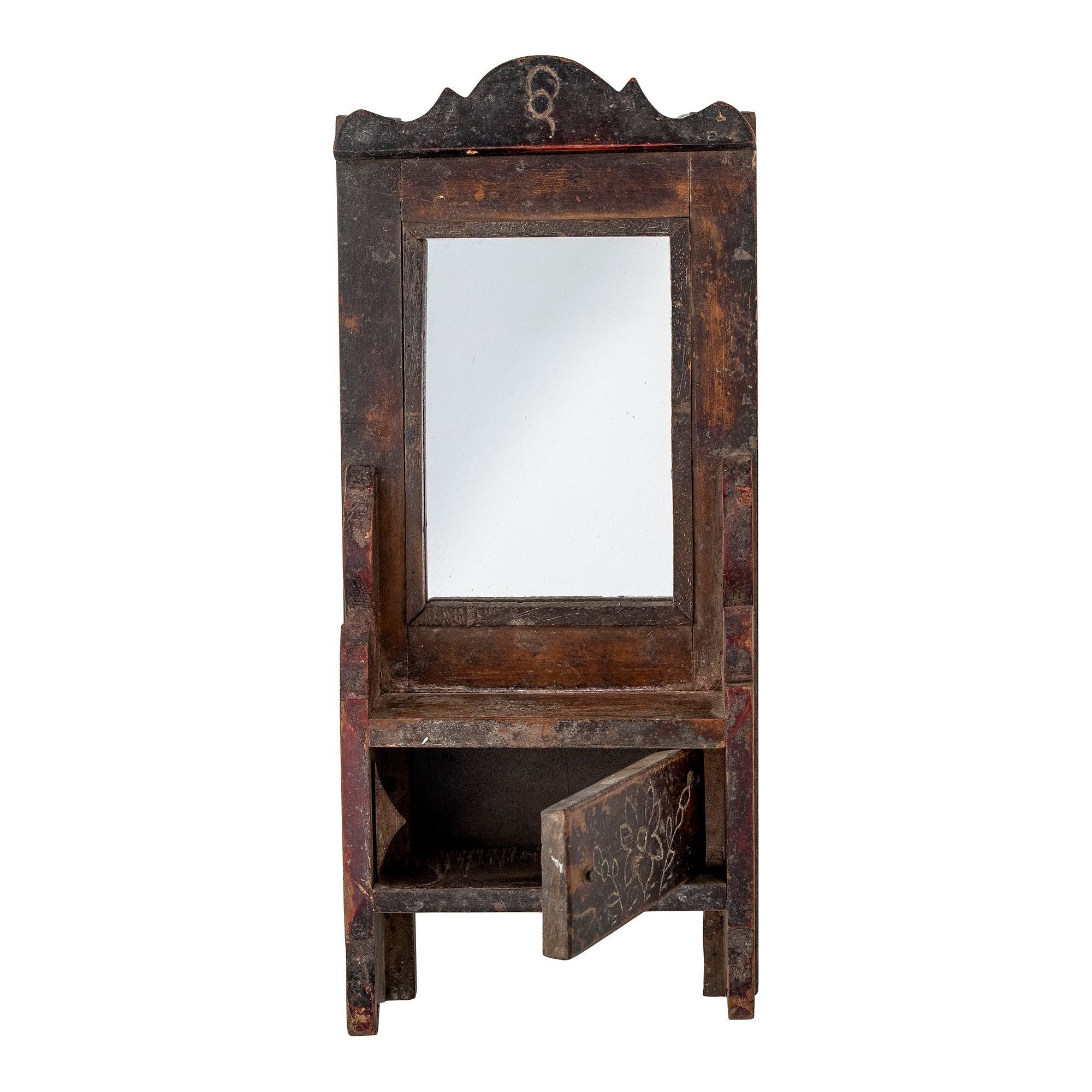 Creative Collection Sehar Spegel med Hylla, Brun, Återvunnet Trä