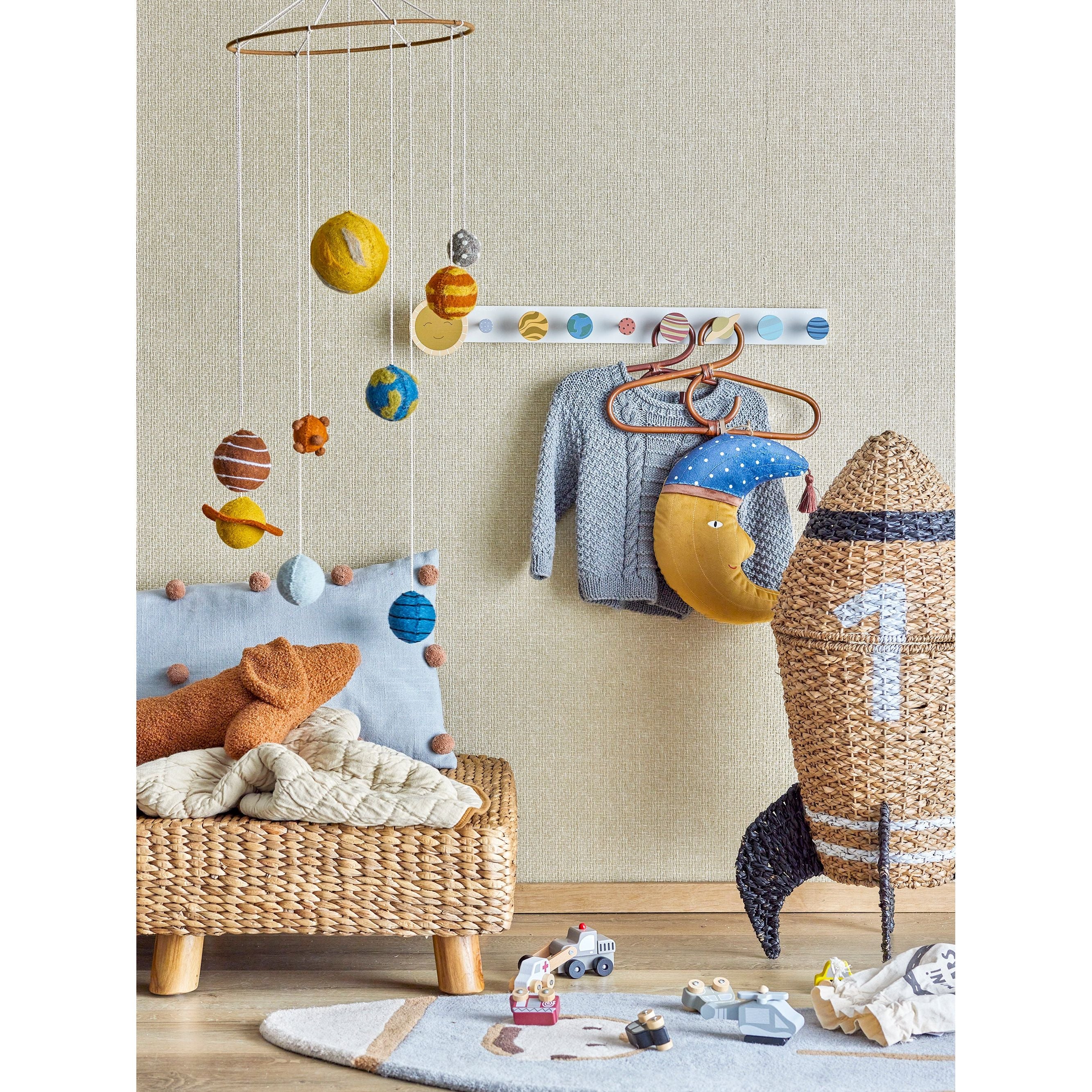 Bloomingville Mini Space Mobile, Gul, Ull