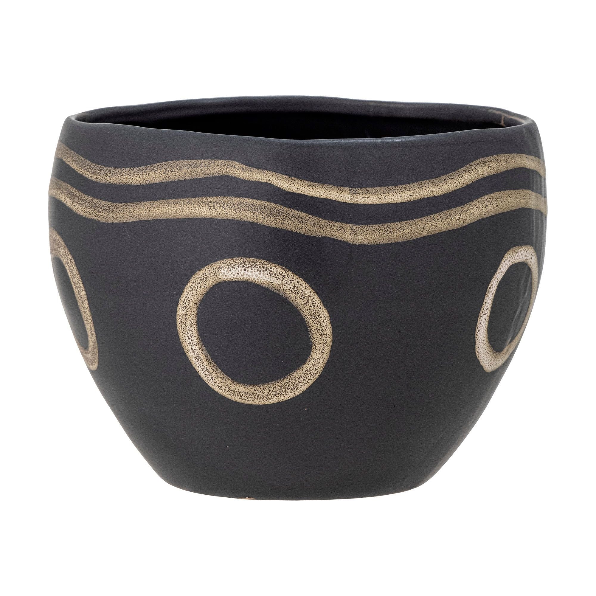 Bloomingville Magnus Blomkruka, Svart, Stengods