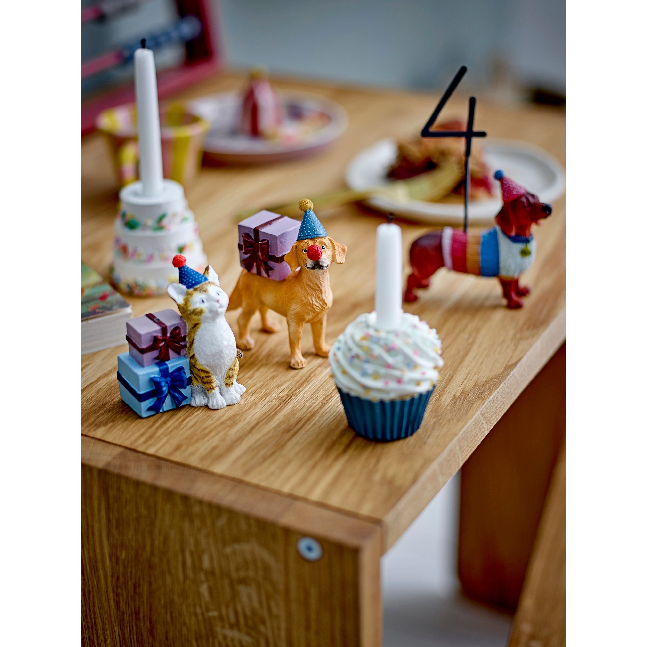 Bloomingville Mini Salve Födelsedagsdekoration, Vit, Polyresin