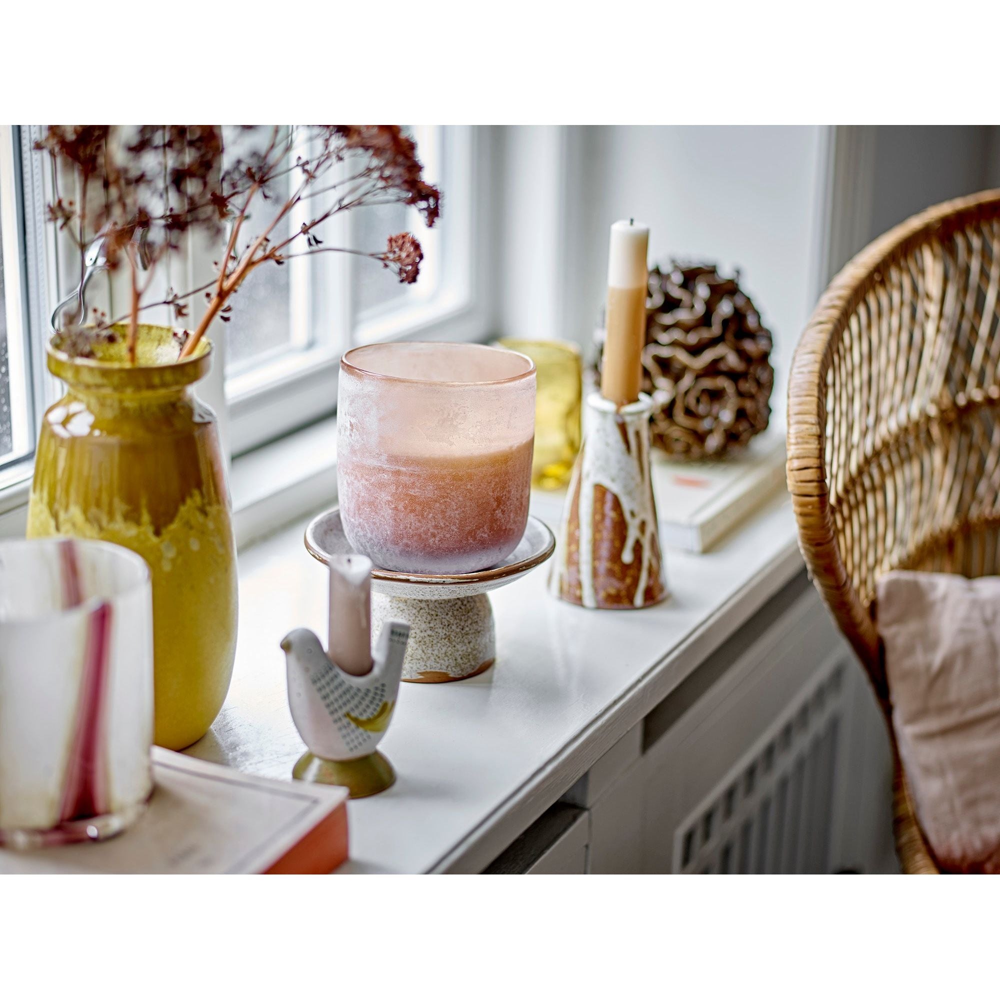 Bloomingville Reem Ljuslykta, Brun, Stengods