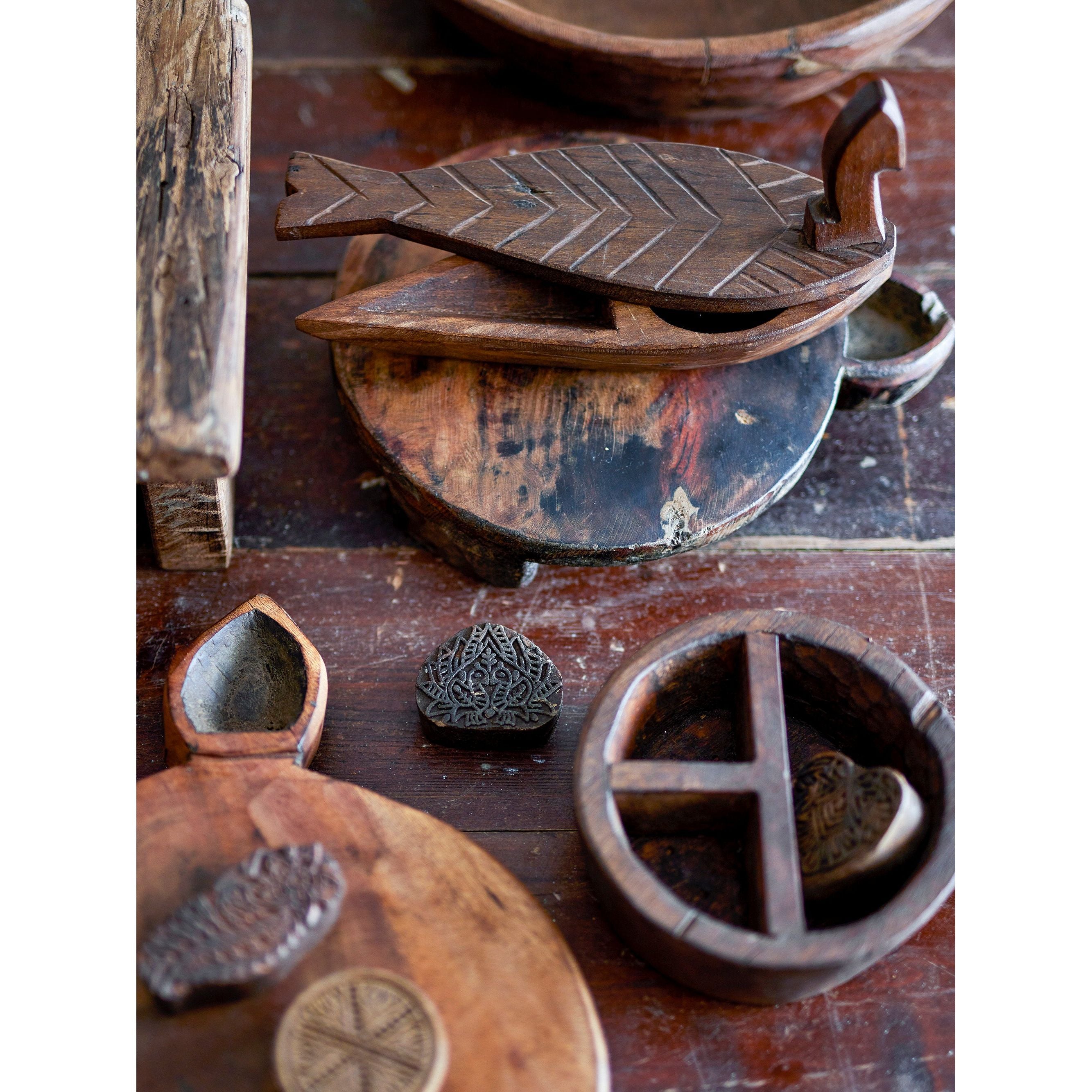 Creative Collection Hamida Låda med Lock, Brun, Återvunnet Trä