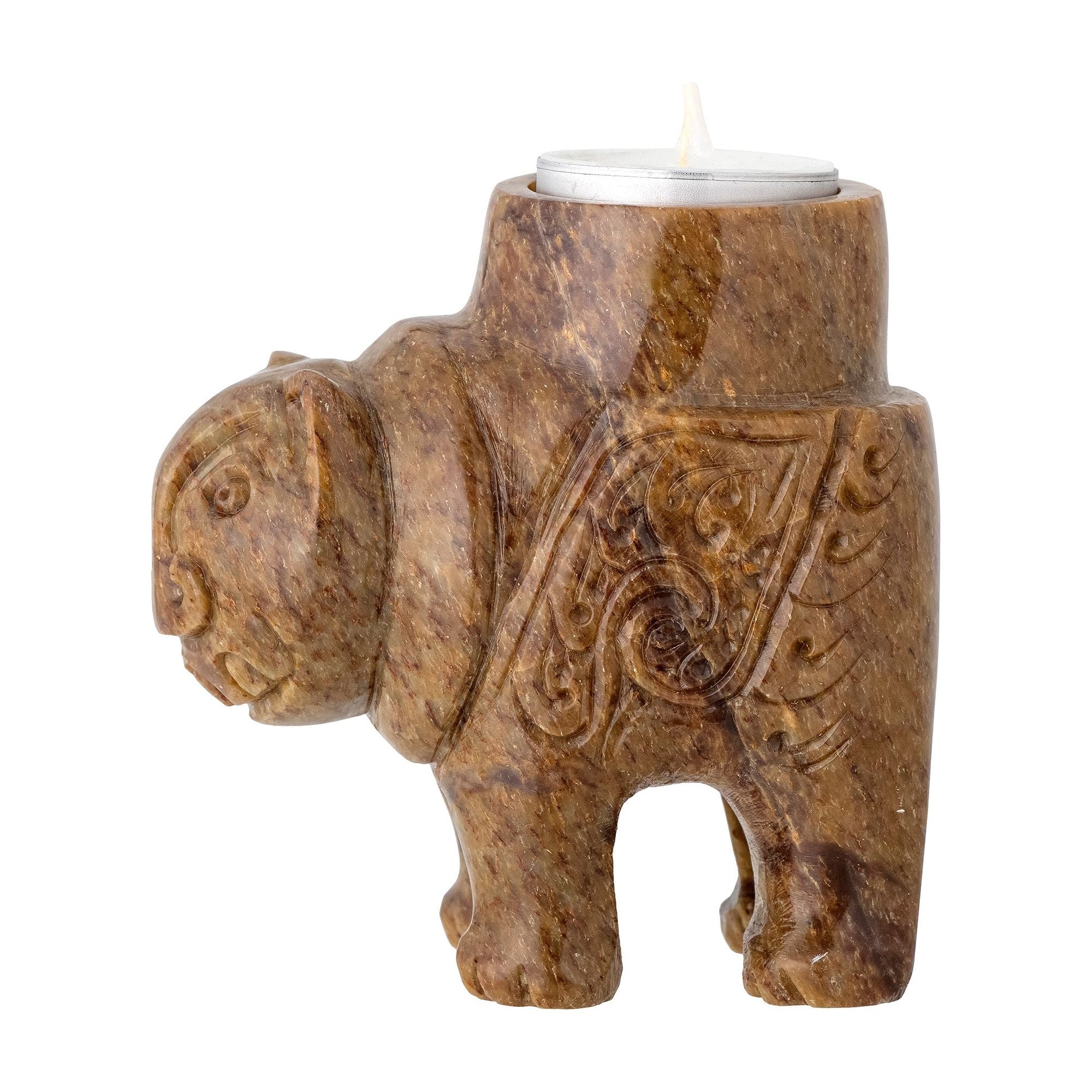 Bloomingville Novia Värmeljuslykta, Brun, Täljsten