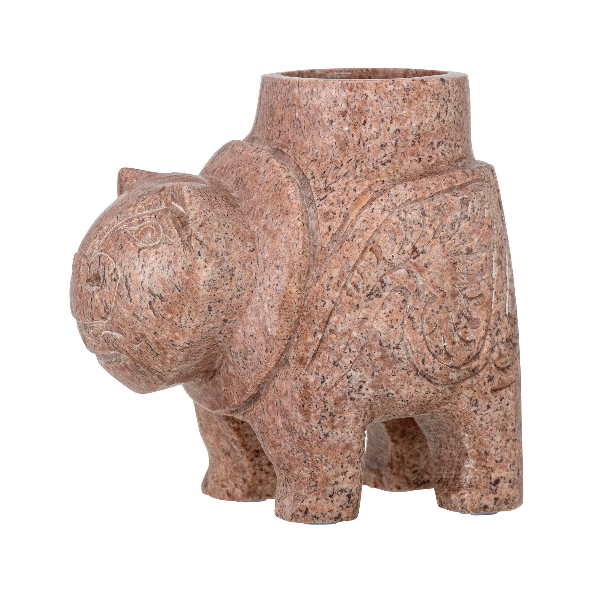 Bloomingville Novia Värmeljuslykta, Brun, Täljsten