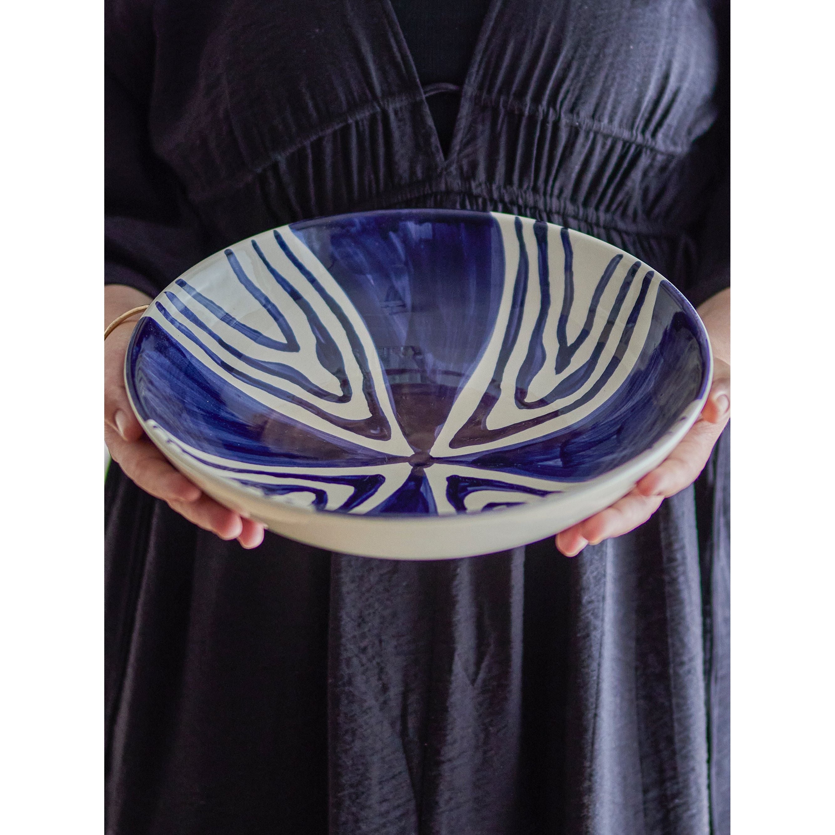 Bloomingville Shama Skål, Blå, Stengods