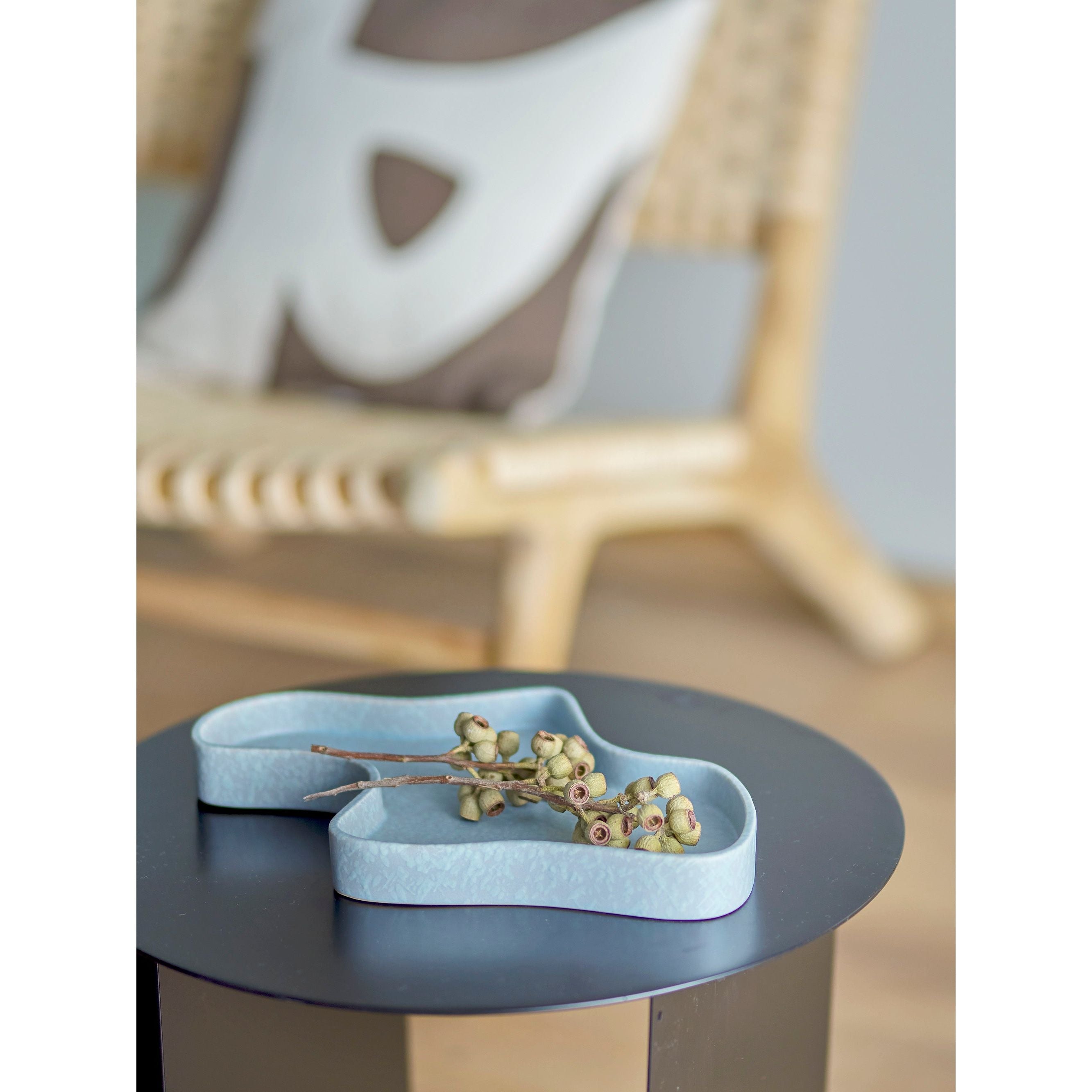 Bloomingville Lakey Bricka, Blå, Stengods