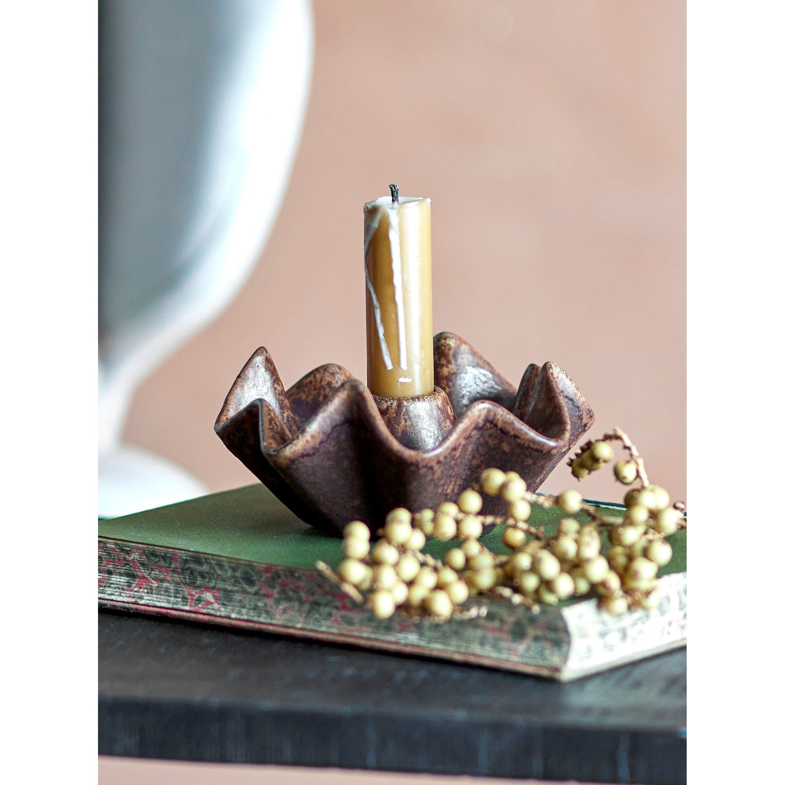 Creative Collection Rameeza Ljusstake, Brun, Stengods