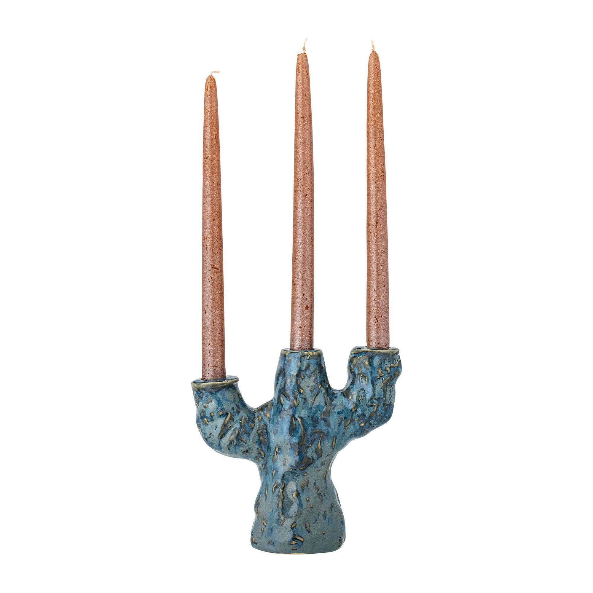 Creative Collection Tahoka Ljuslykta, Blå, Stengods