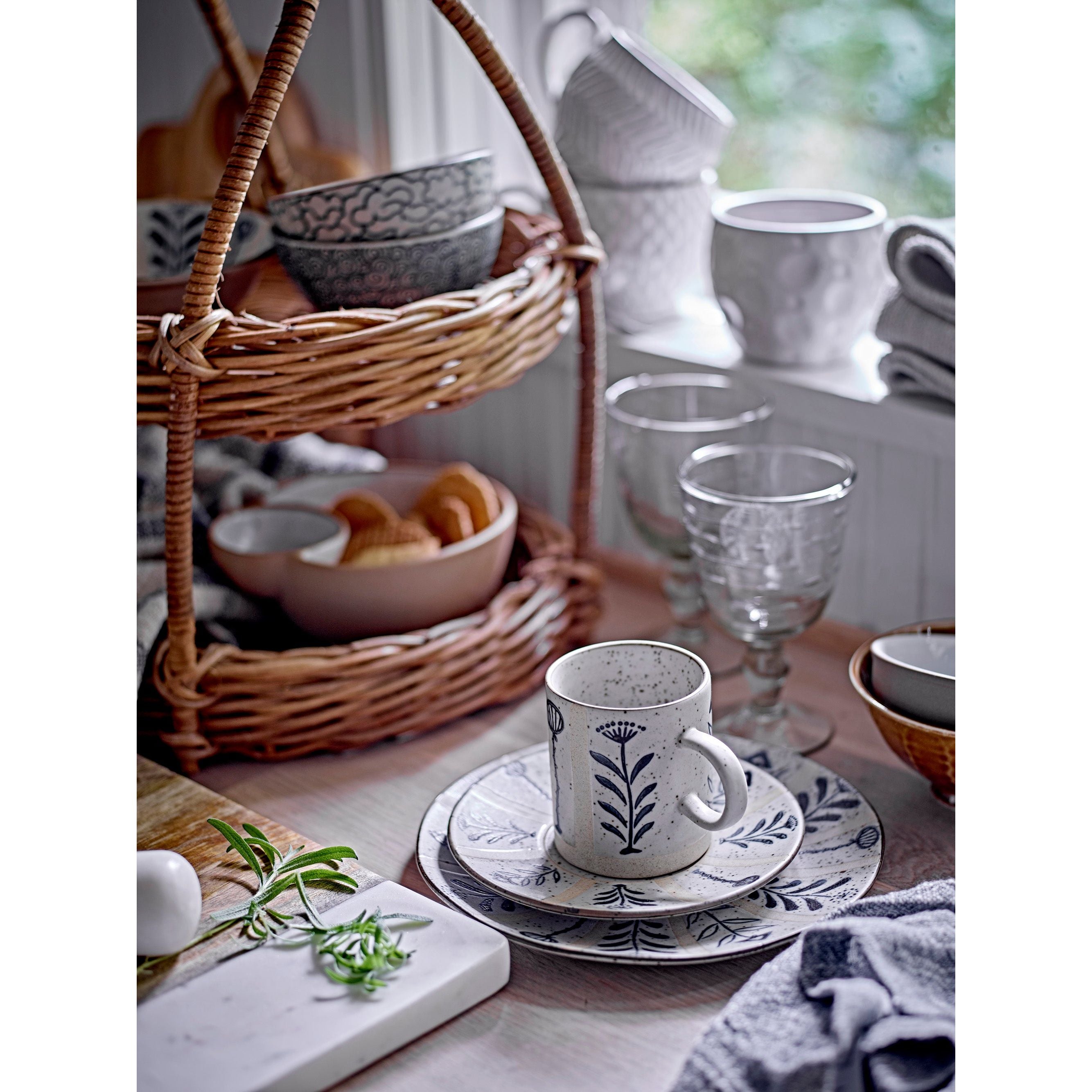 Creative Collection Leonie Tallrik, Blå, Stengods