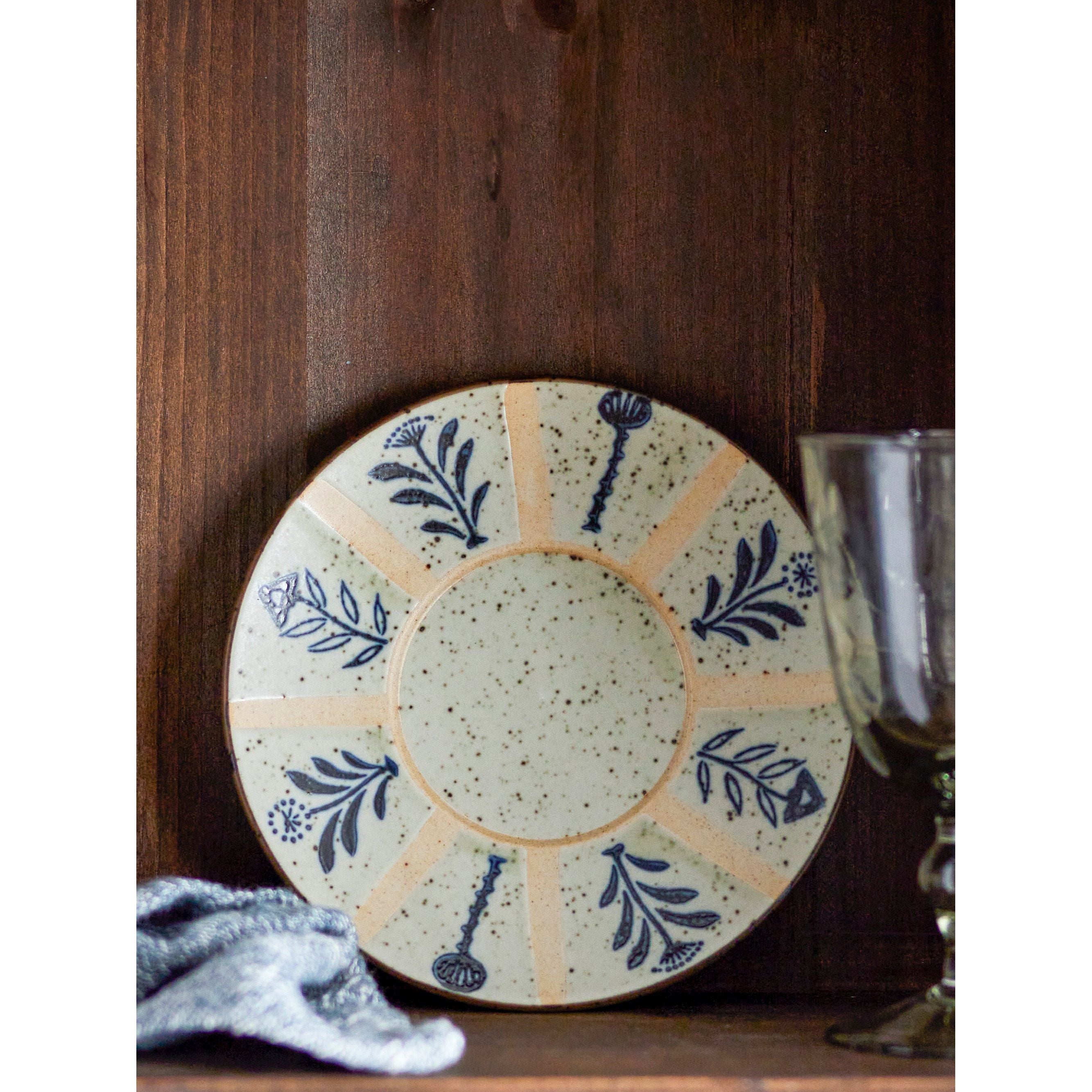 Creative Collection Leonie Tallrik, Blå, Stengods