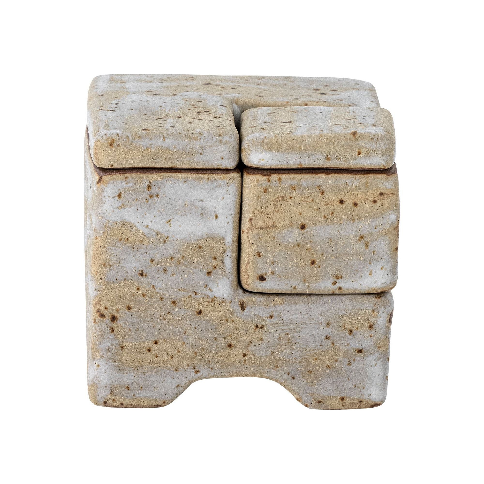 Creative Collection Madox Låda med Lock, Grå, Stengods