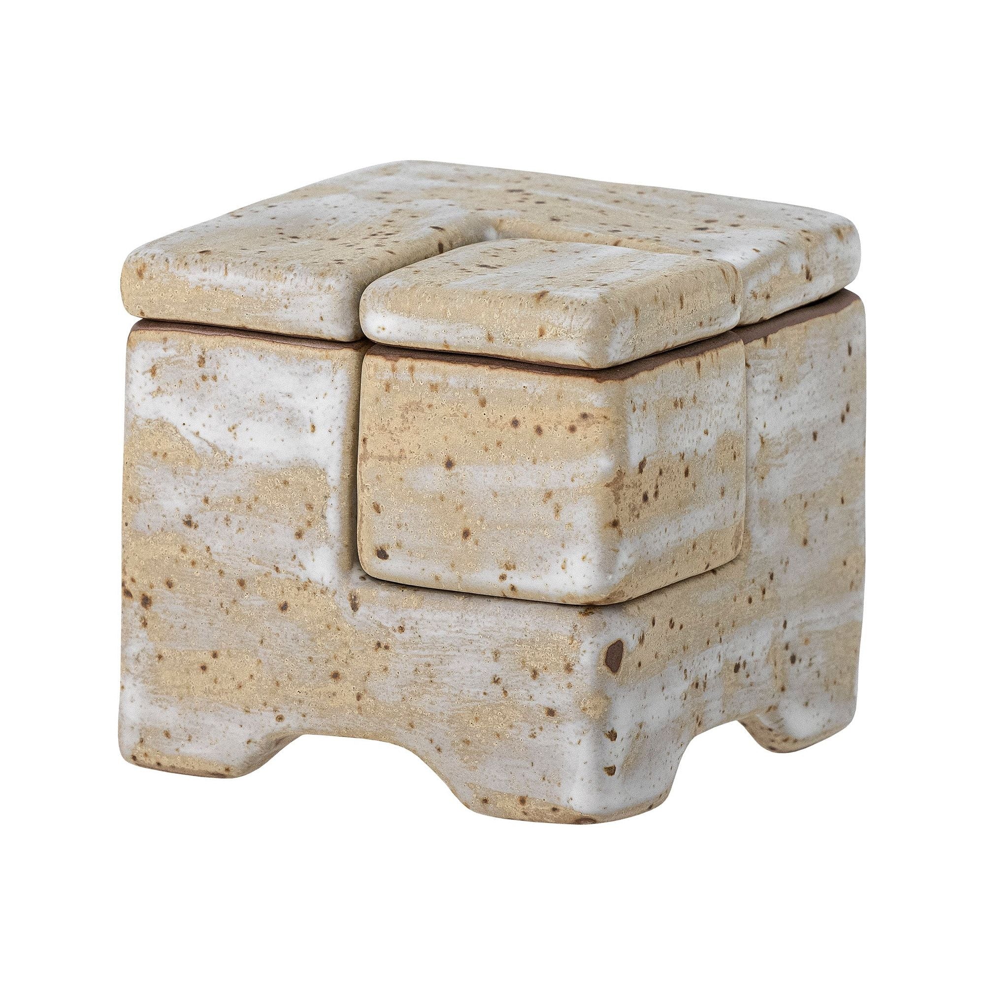 Creative Collection Madox Låda med Lock, Grå, Stengods