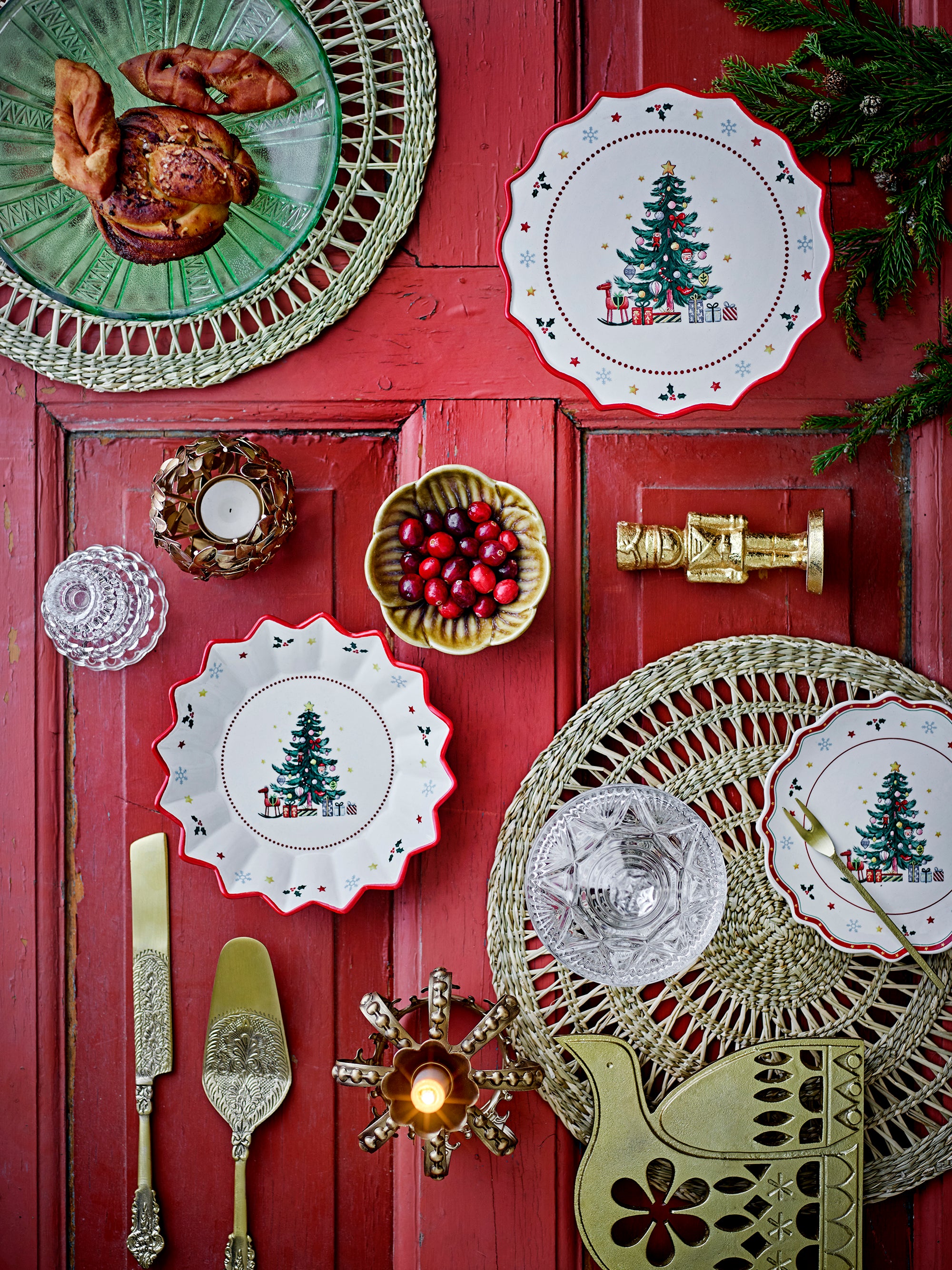 Bloomingville Naive Tallrik, Röd, Keramik