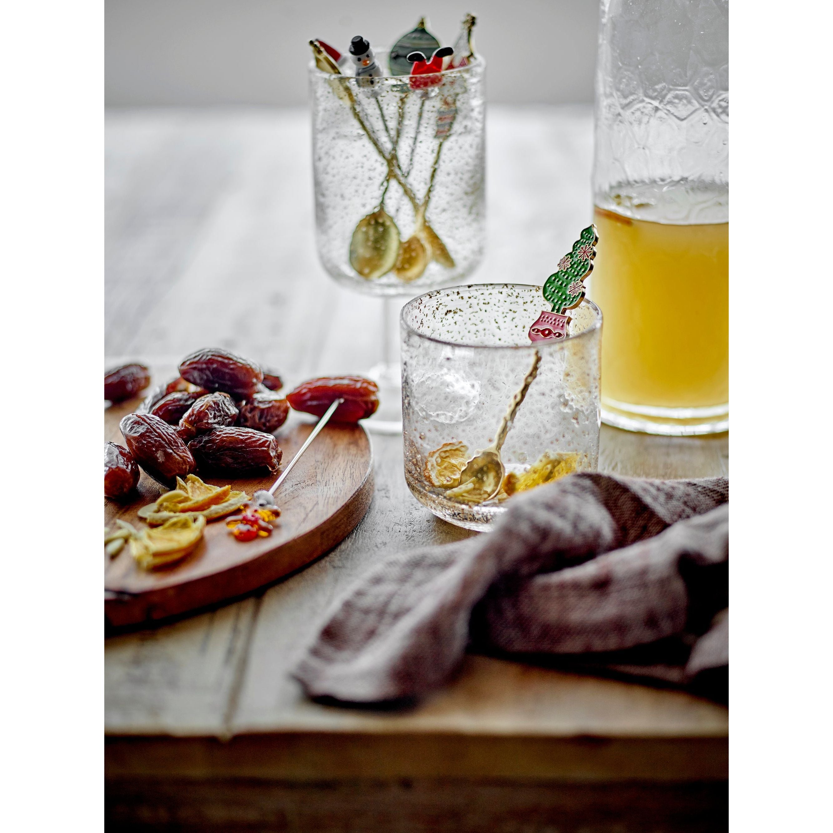 Bloomingville Feliz Cocktailgaffel, Röd, Glas