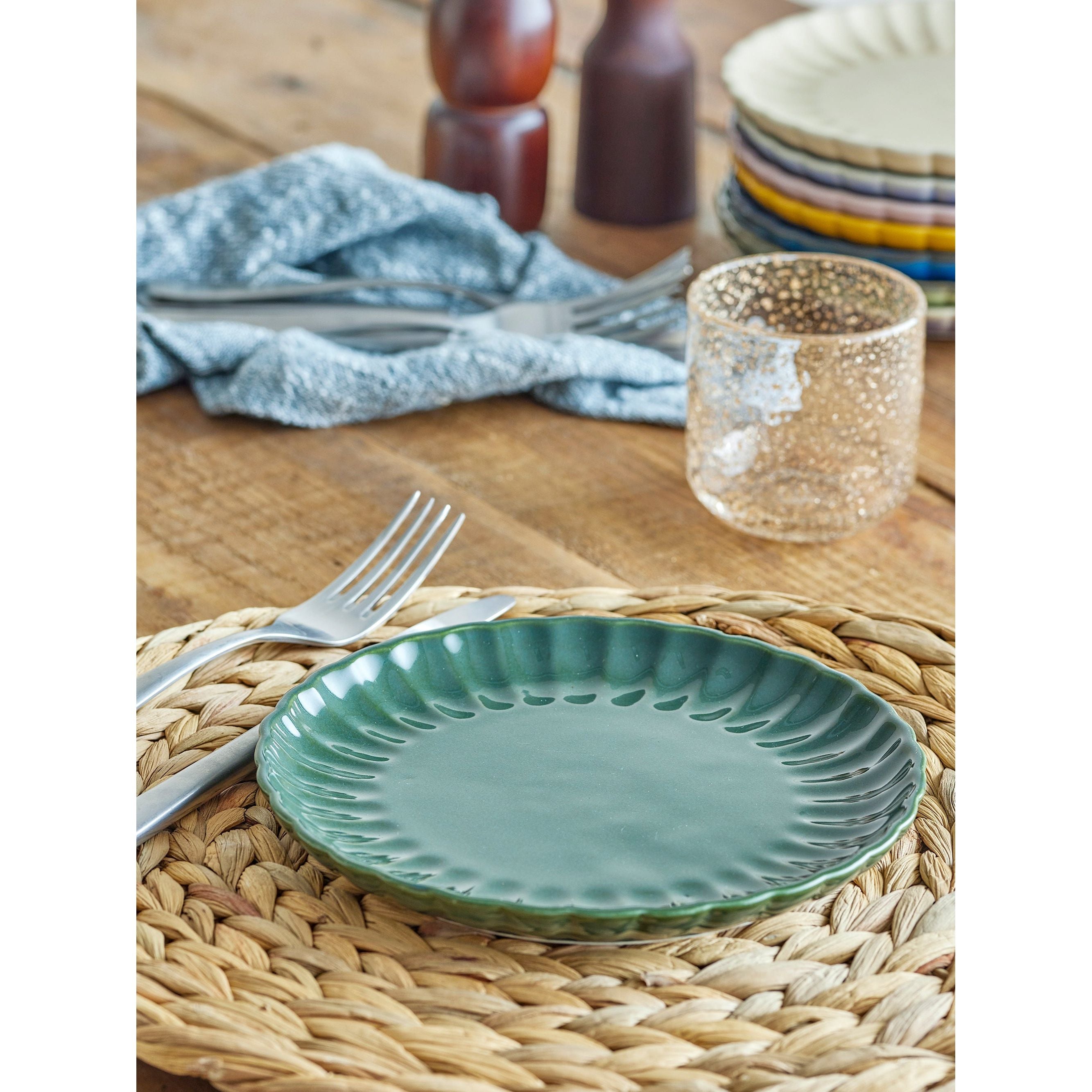 Bloomingville Latina Tallrik, Grön, Stengods