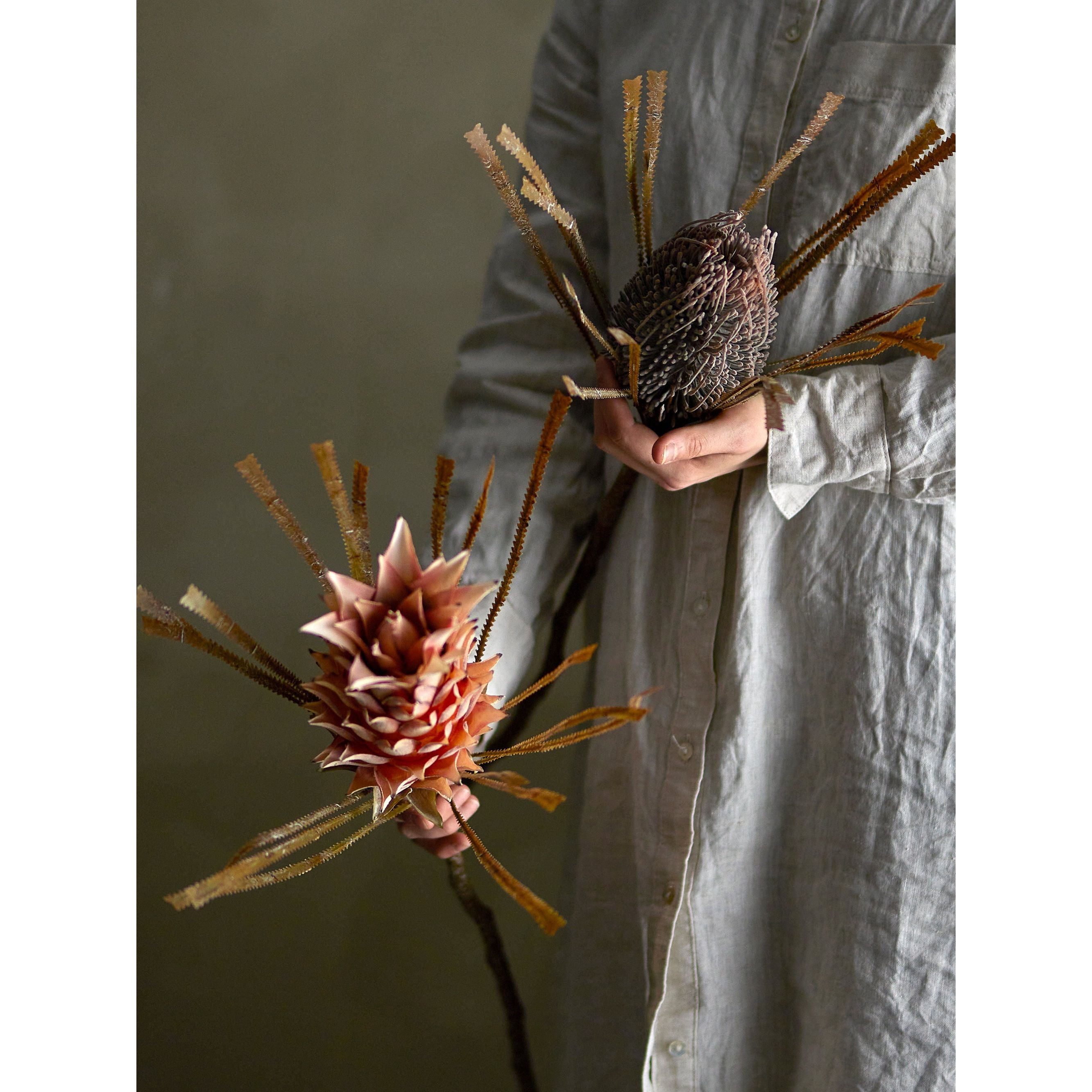 Bloomingville Palmflower Stjälk, Brun, Konstgjorda Blommor