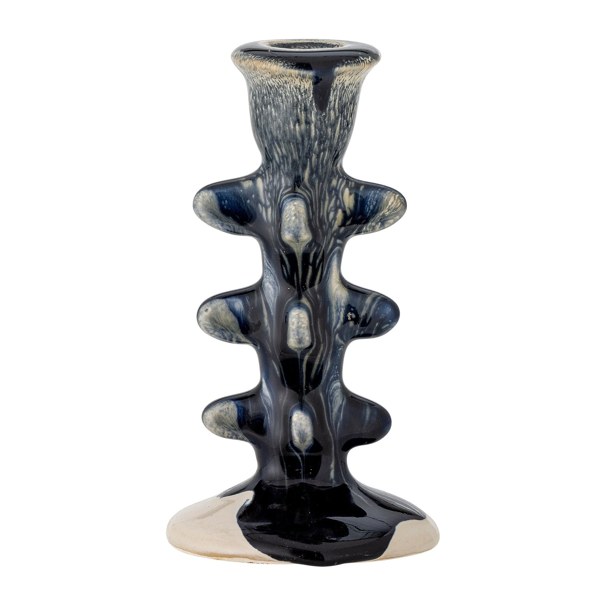 Bloomingville Cole Ljusstake, Blå, Stengods