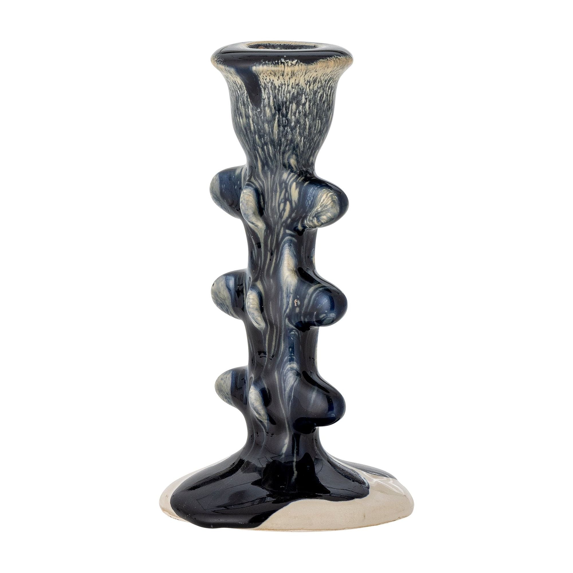 Bloomingville Cole Ljusstake, Blå, Stengods