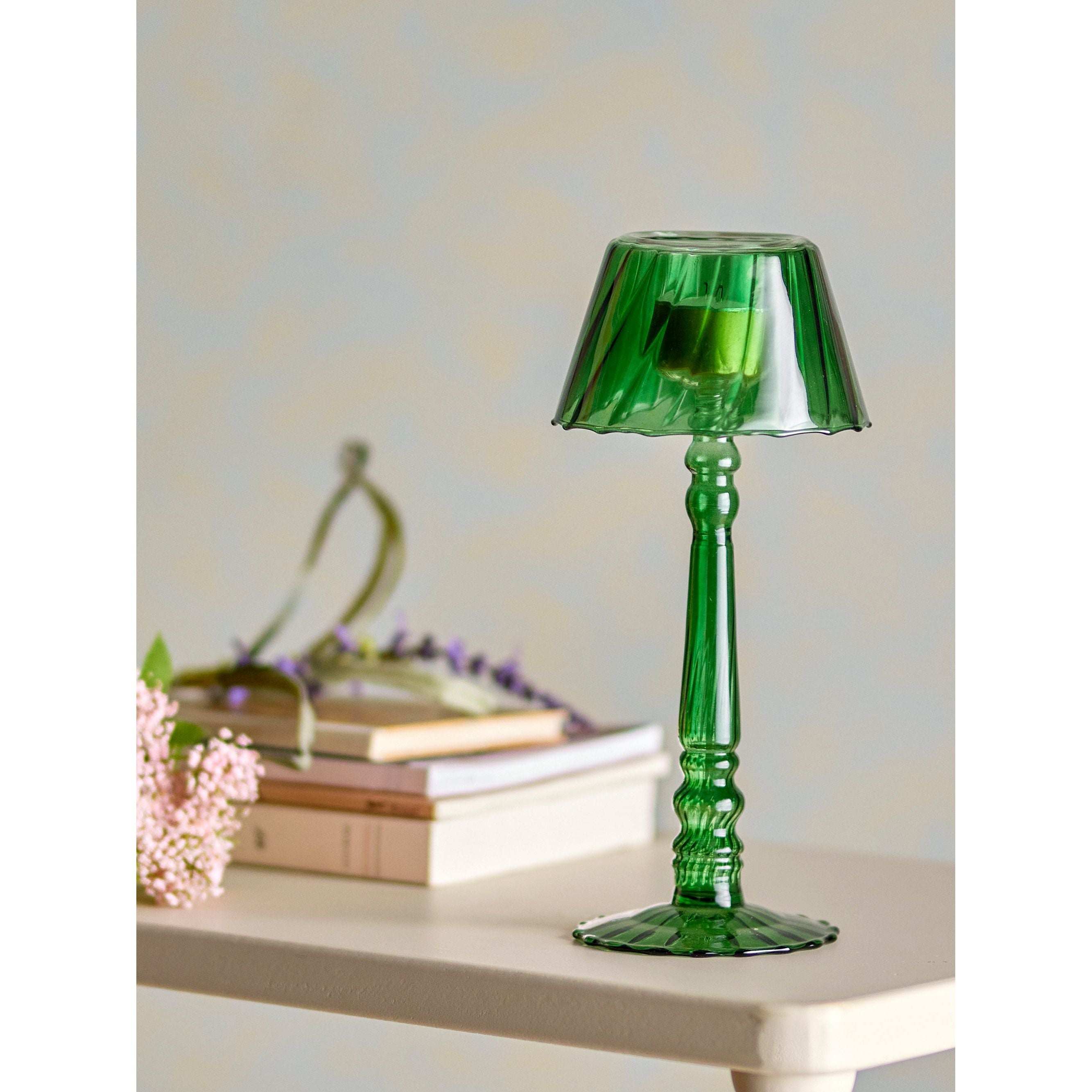 Bloomingville Cisco Ljusstake, Grön, Glas