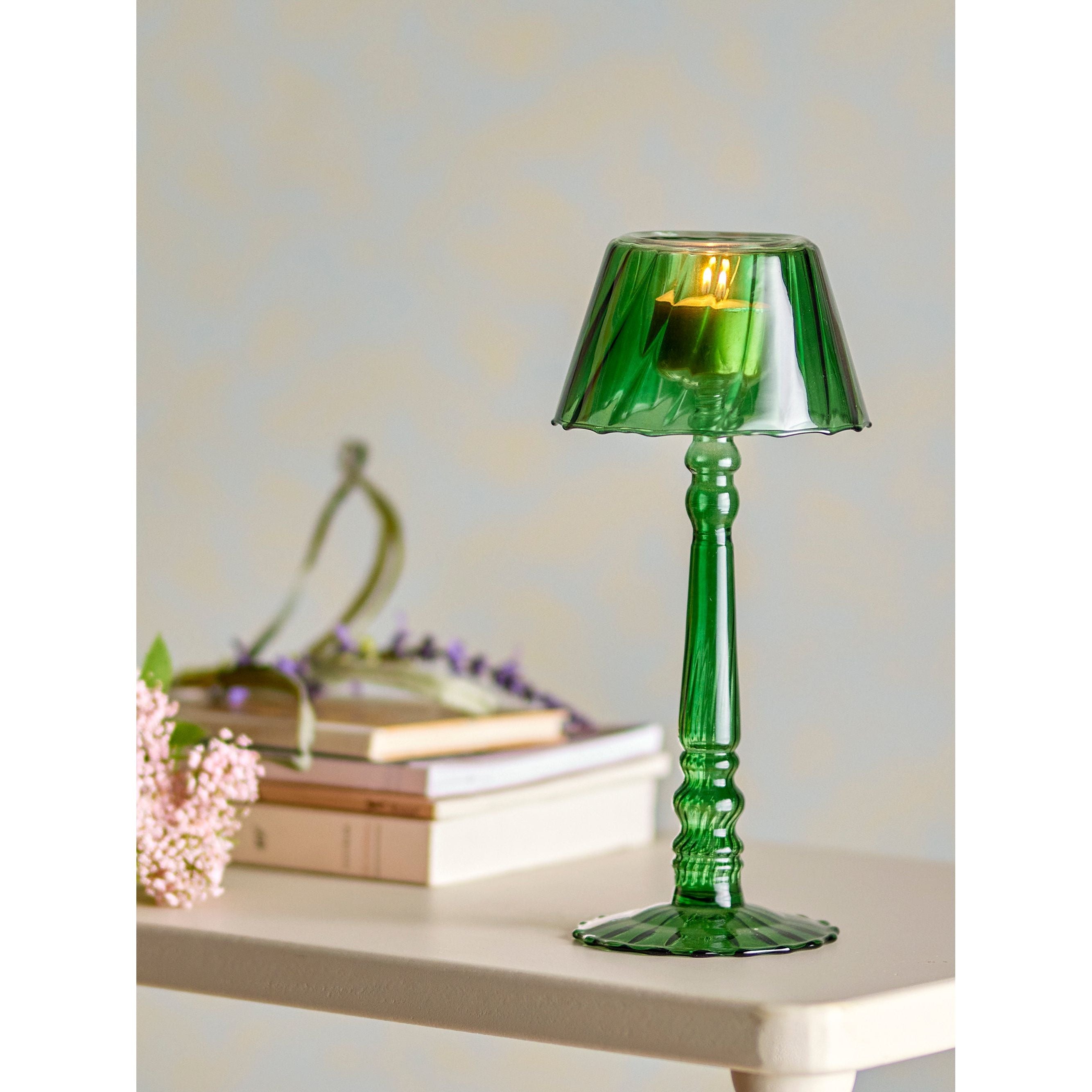 Bloomingville Cisco Ljusstake, Grön, Glas